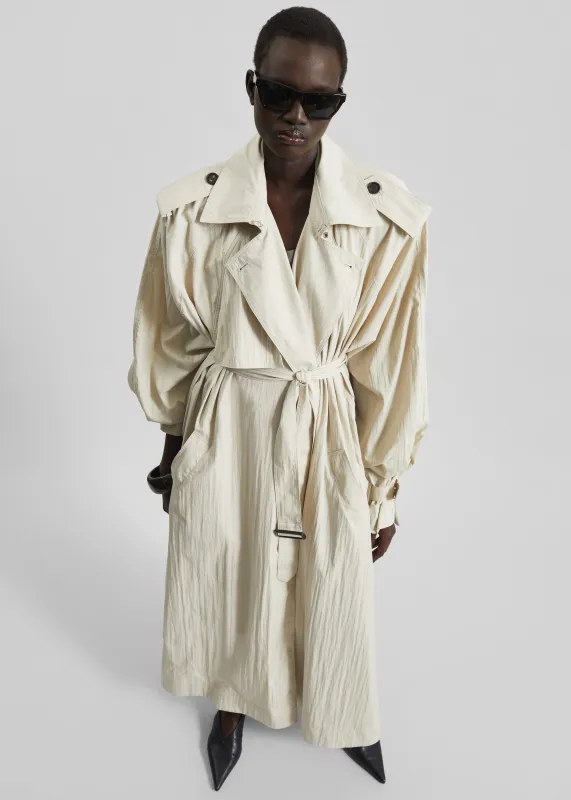 Elsdon Fluid Long Trench - Light Beige sold by Frankie Shop