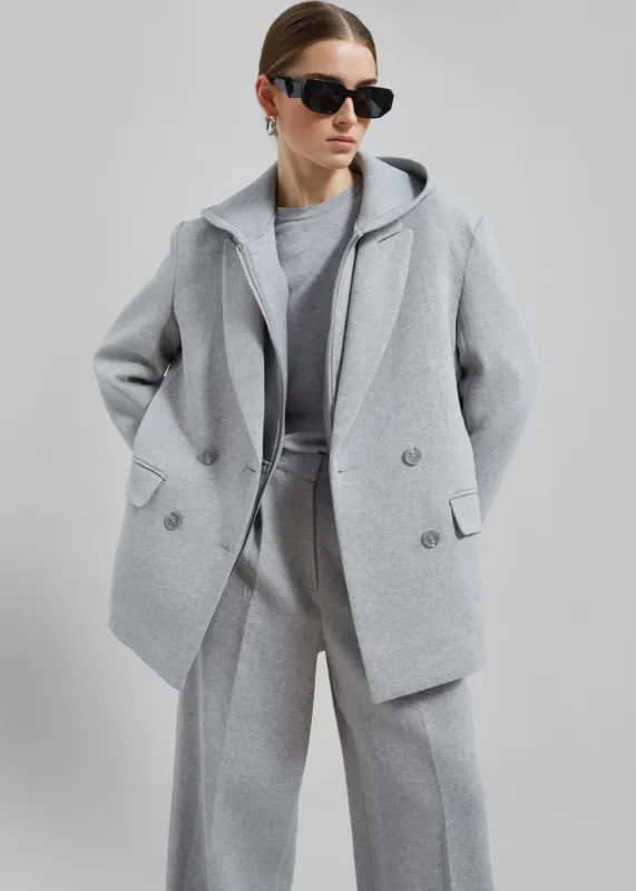 Hutton Boxy Blazer - Light Grey sold by Frankie Shop