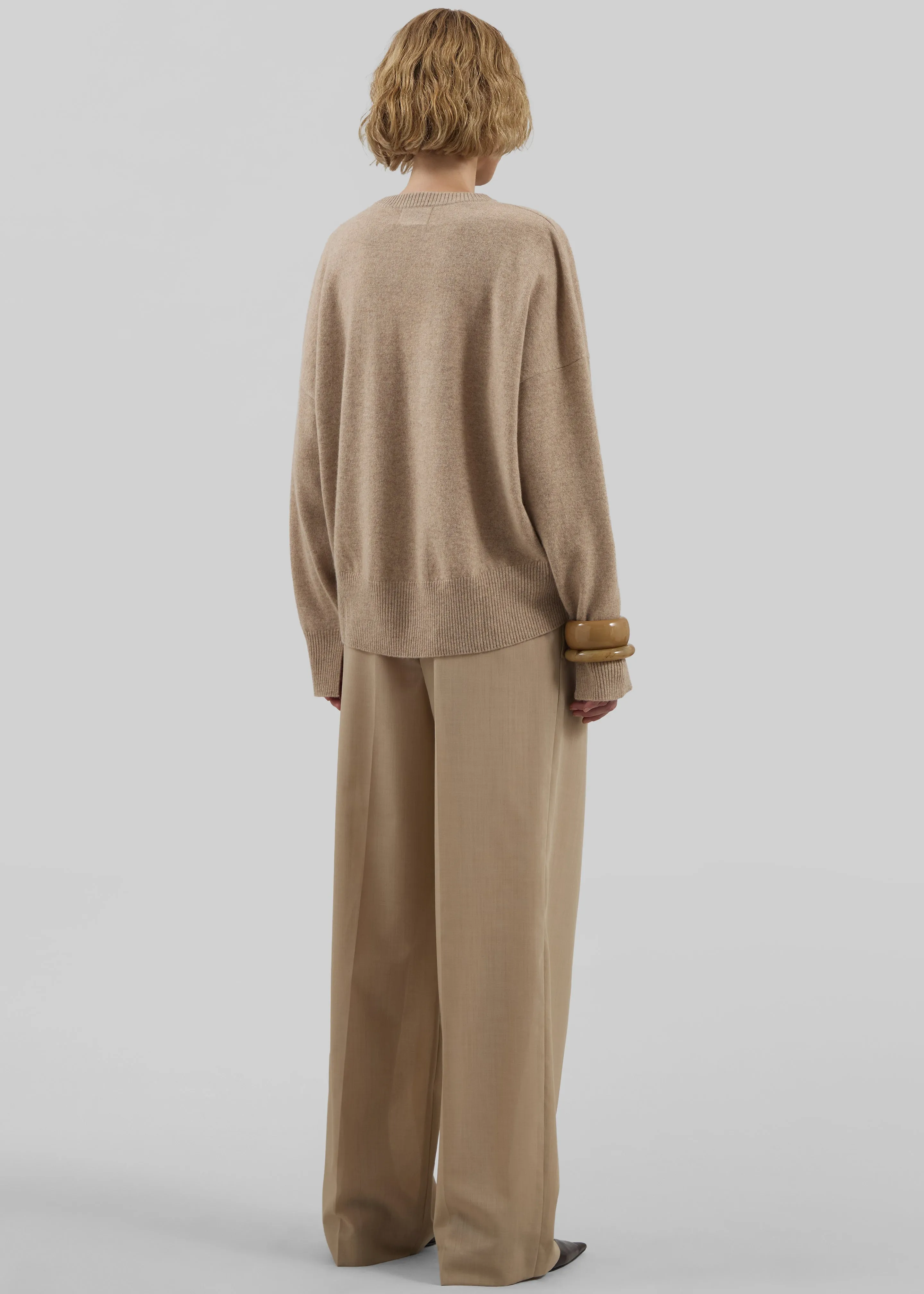 Loulou de Saison Anaa Cashmere Sweater - Beige Melange sold by Frankie Shop product image thumbnail 5