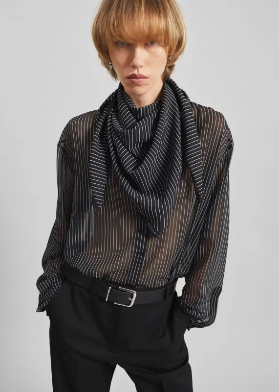 Marais Striped Scarf - Black/White sold by Frankie Shop