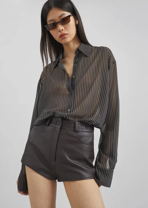 Loen Leather Hot Pants - Vintage Brown made by Frankie Shop