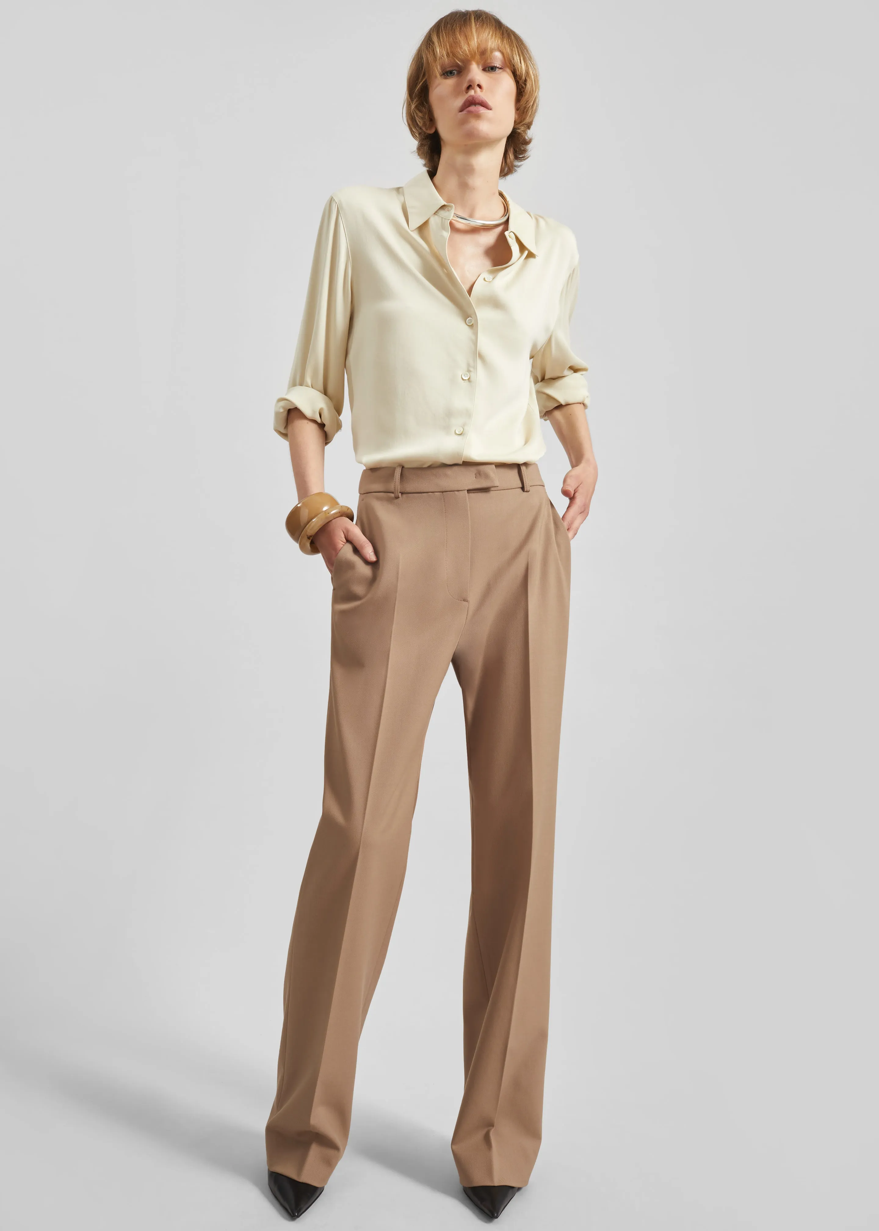 Lenora Straight Trousers - Camel sold by Frankie Shop product image thumbnail 4