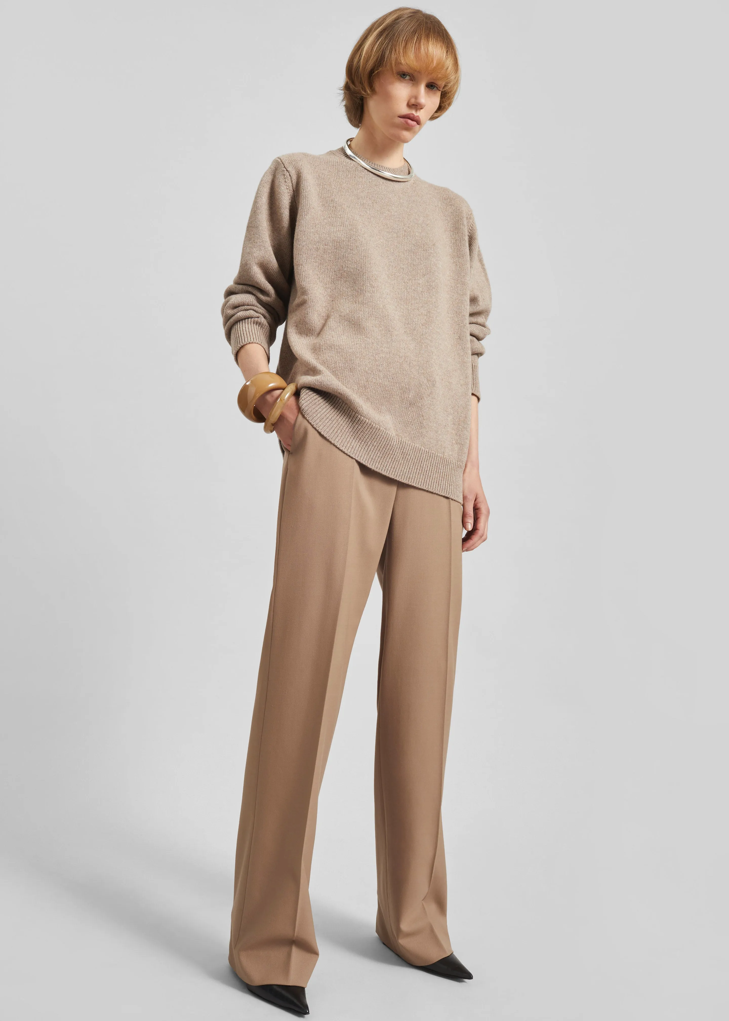 Lenora Straight Trousers - Camel sold by Frankie Shop product image thumbnail 5