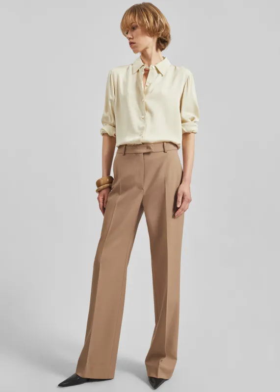 Lenora Straight Trousers - Camel sold by Frankie Shop
