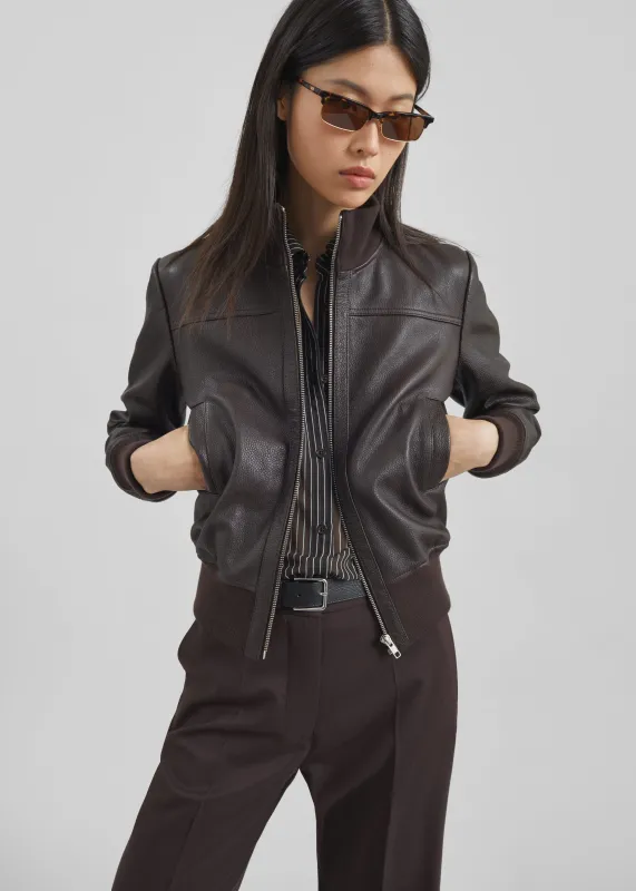 Tobias Leather Jacket - Vintage Brown sold by Frankie Shop