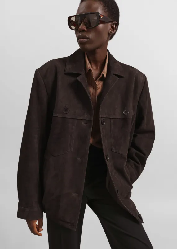 Hester Faux Suede Jacket - Brown sold by Frankie Shop