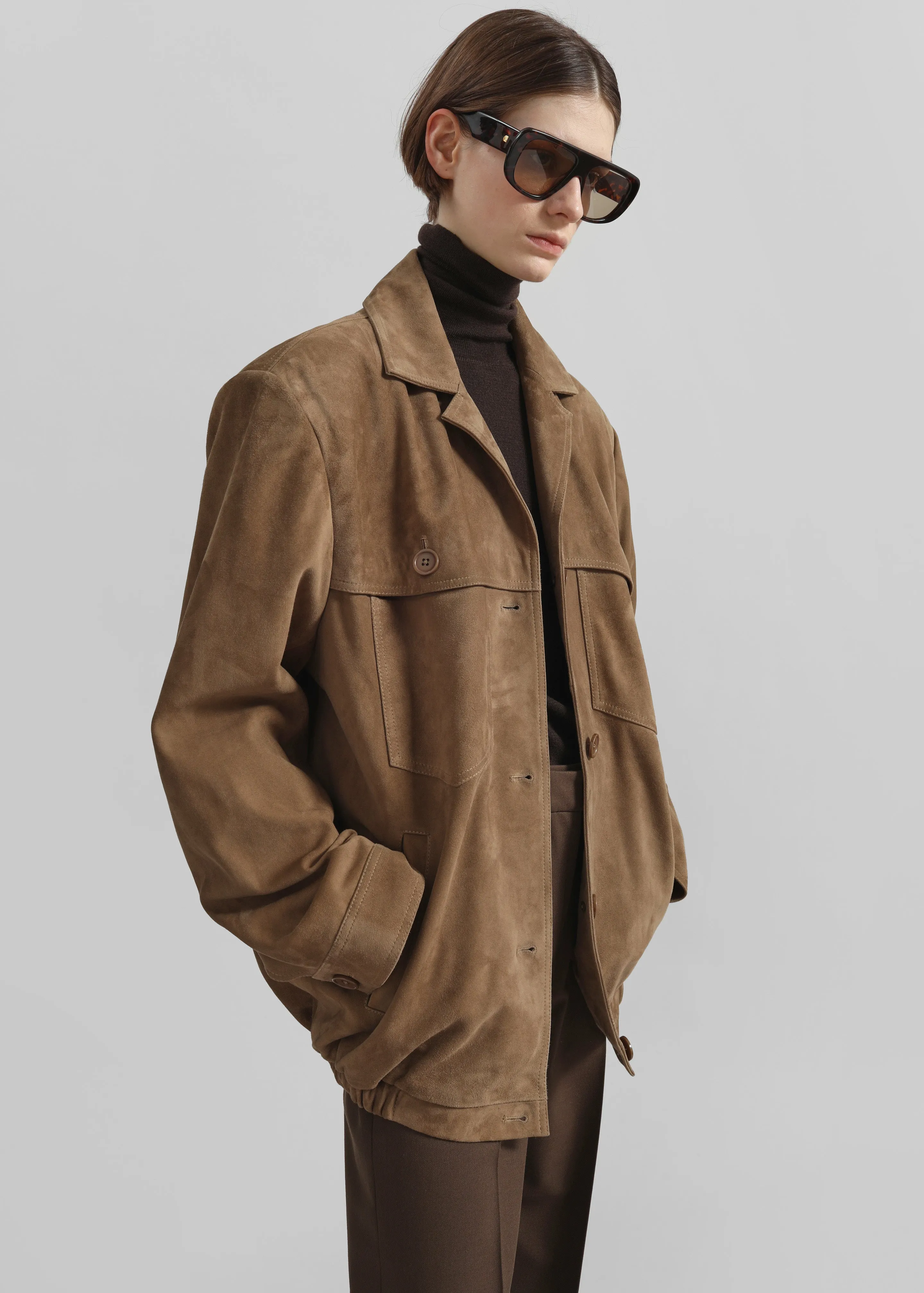 Hester Faux Suede Jacket - Camel sold by Frankie Shop
