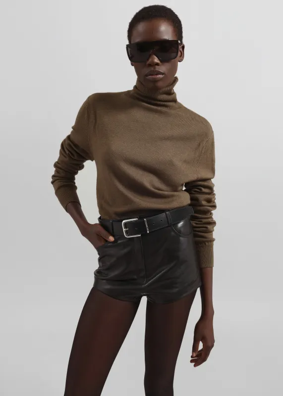 Loen Leather Hot Pants - Black sold by Frankie Shop