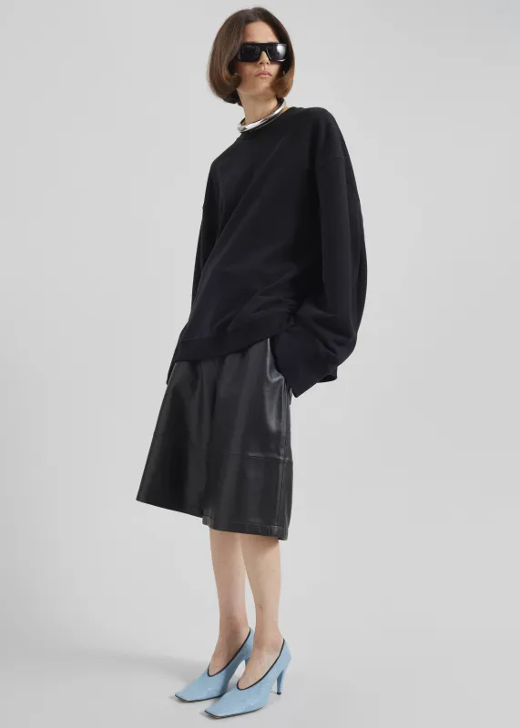 Olivia Leather Bermuda Shorts - Black sold by Frankie Shop