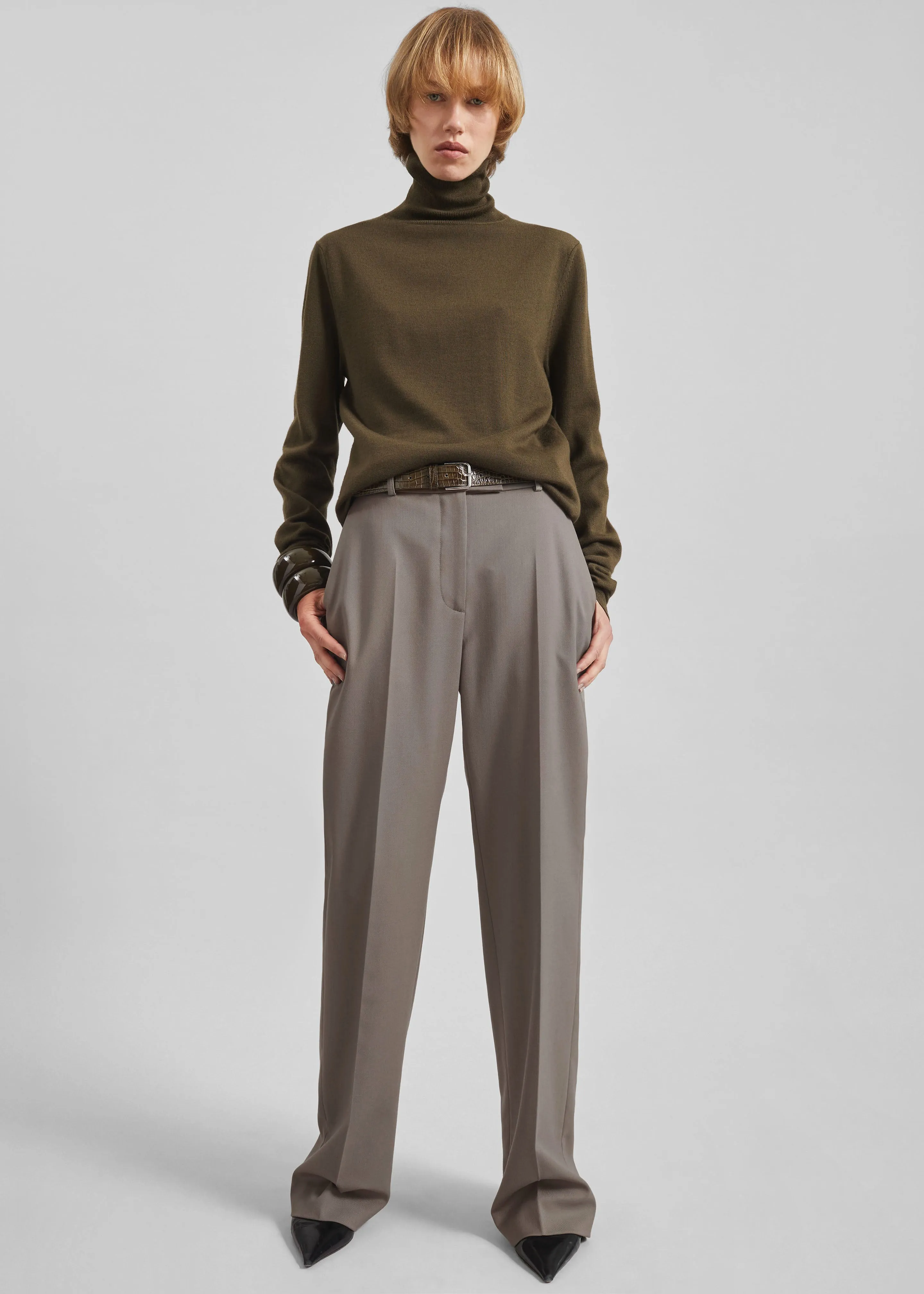 Lenora Straight Trousers - Taupe sold by Frankie Shop product image thumbnail 4