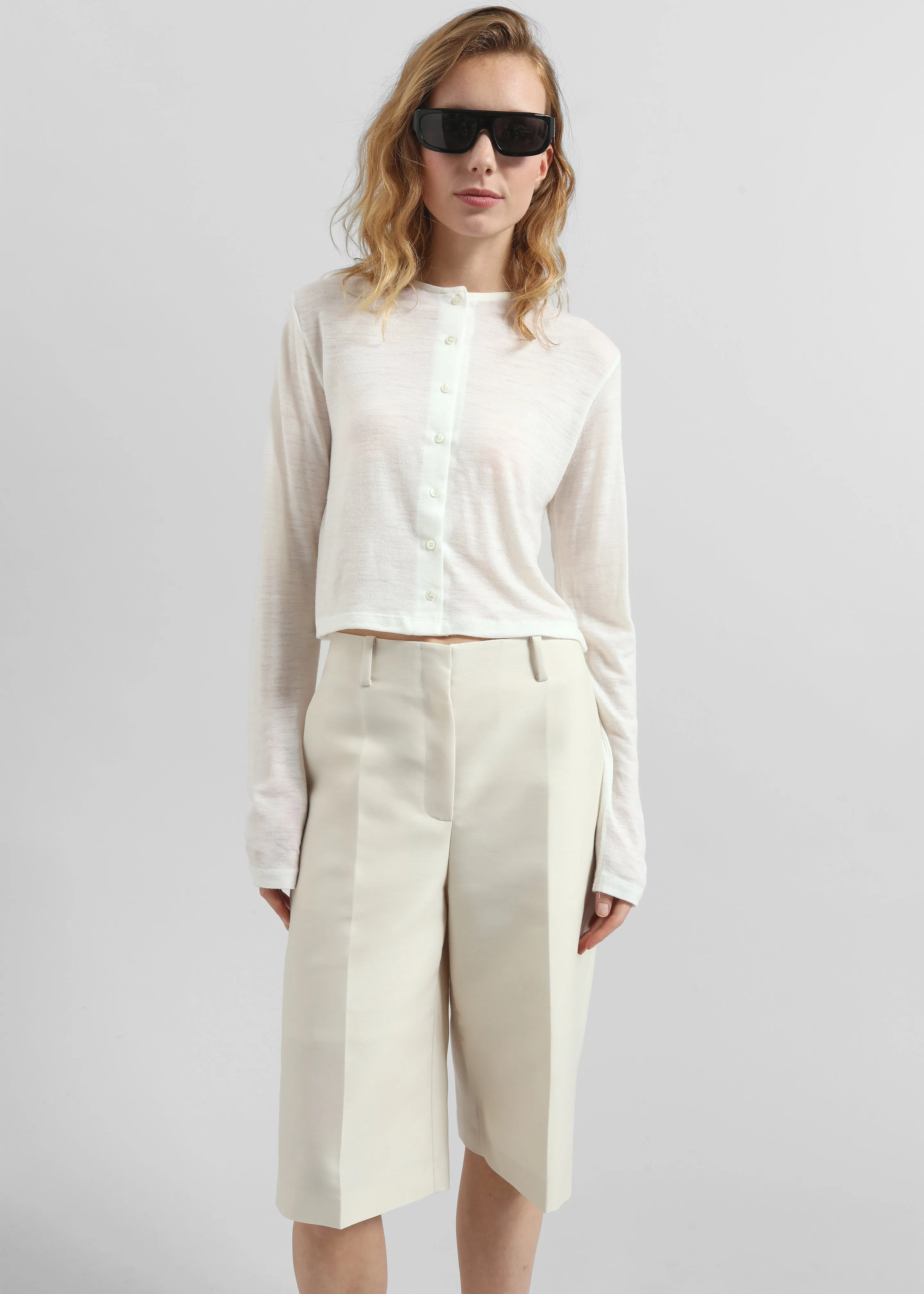 Vinni Thin Wool Cardigan - White sold by Frankie Shop product image thumbnail 5