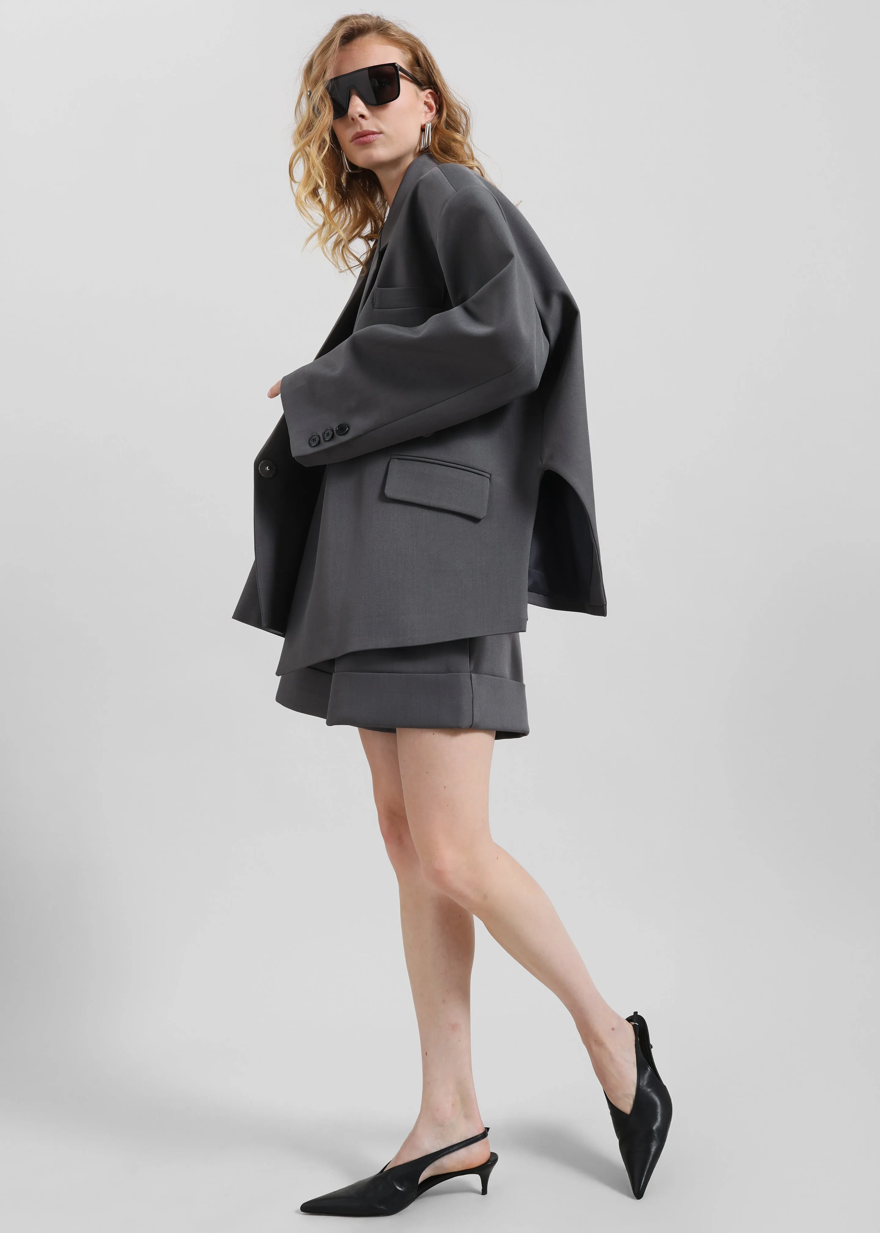 Tolmer Boxy Wrap Blazer - Storm Grey sold by Frankie Shop product image thumbnail 5