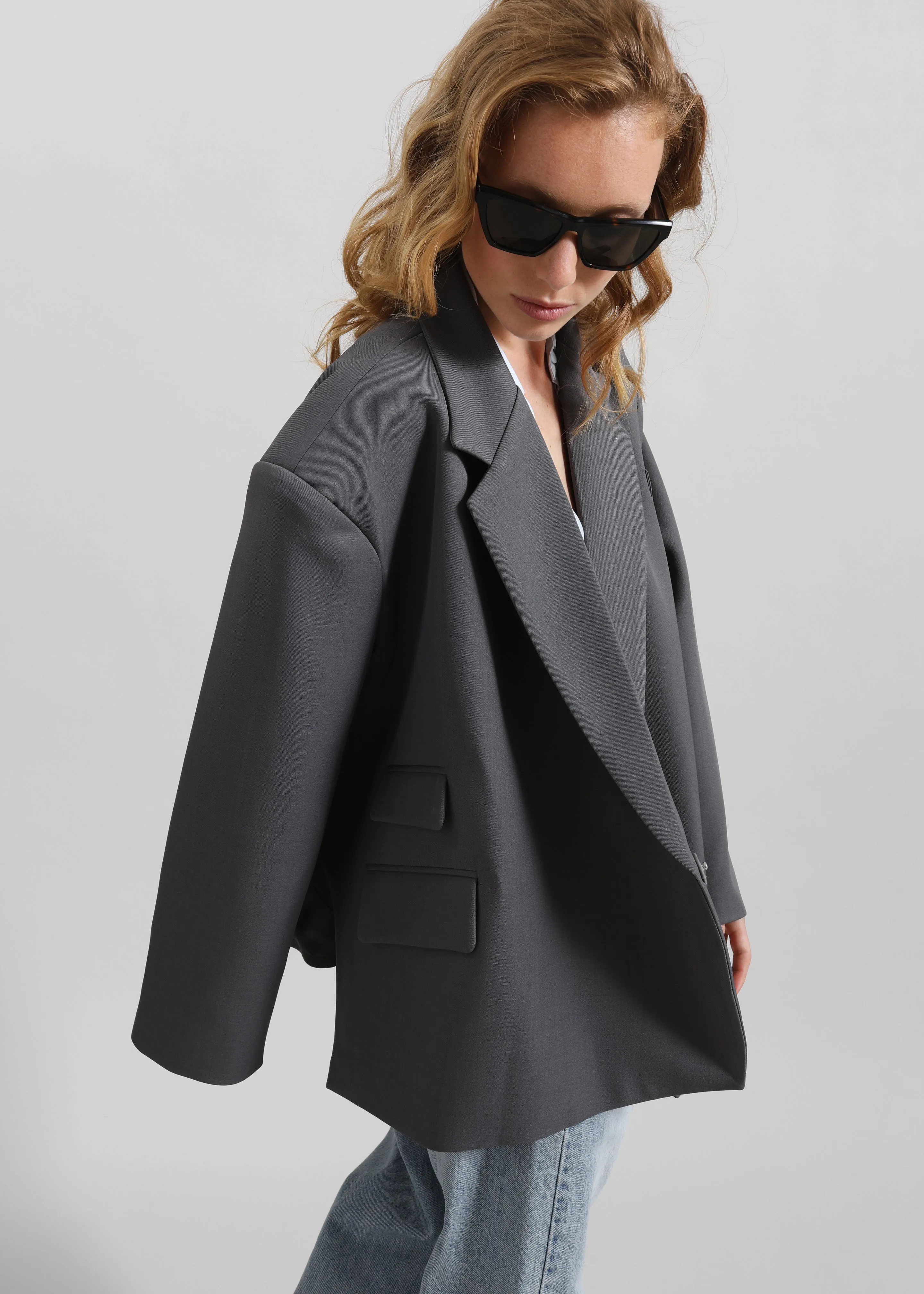 Tolmer Boxy Wrap Blazer - Storm Grey sold by Frankie Shop product image thumbnail 3