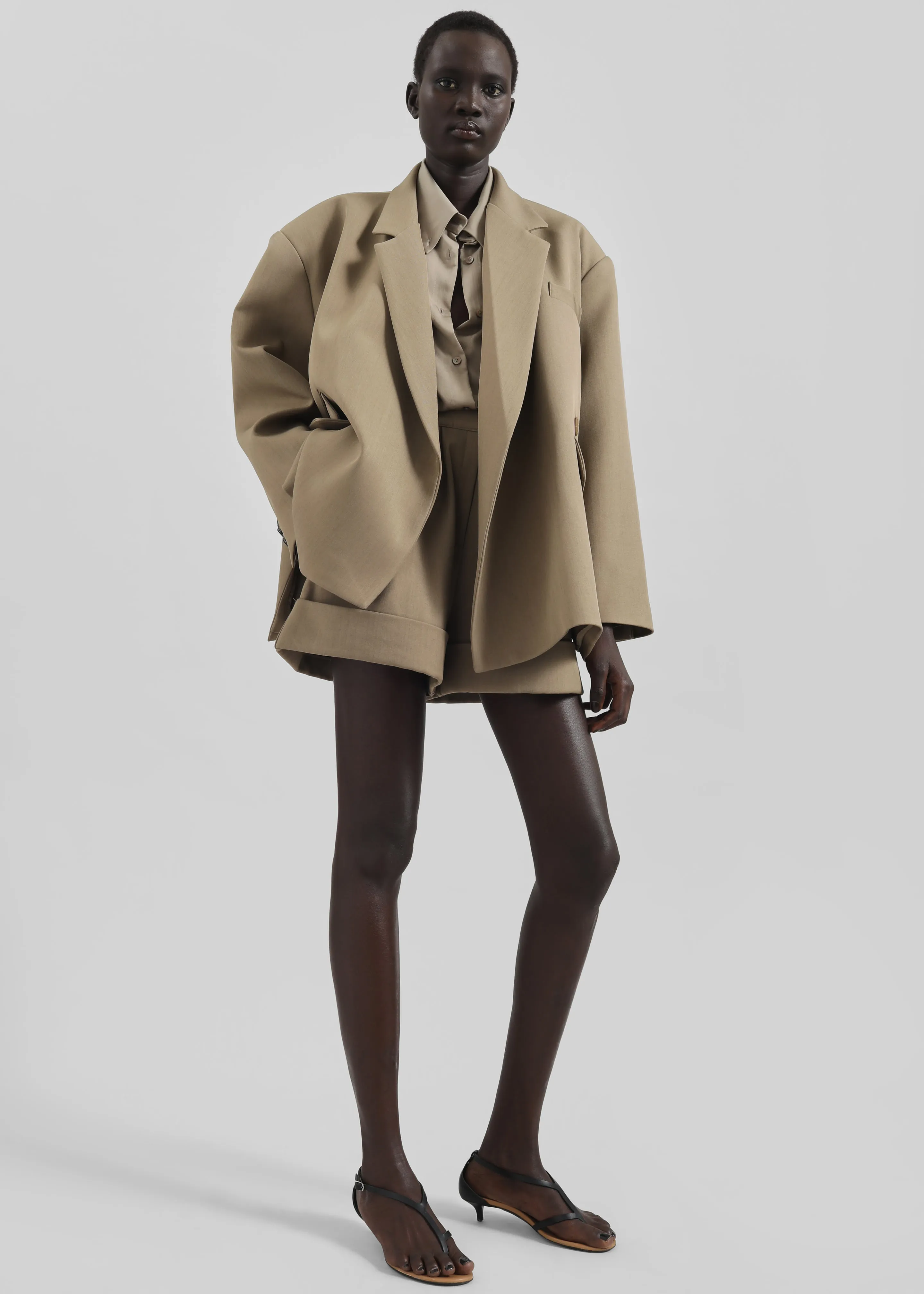 Tolmer Cuffed Shorts - Taupe Melange sold by Frankie Shop product image thumbnail 5