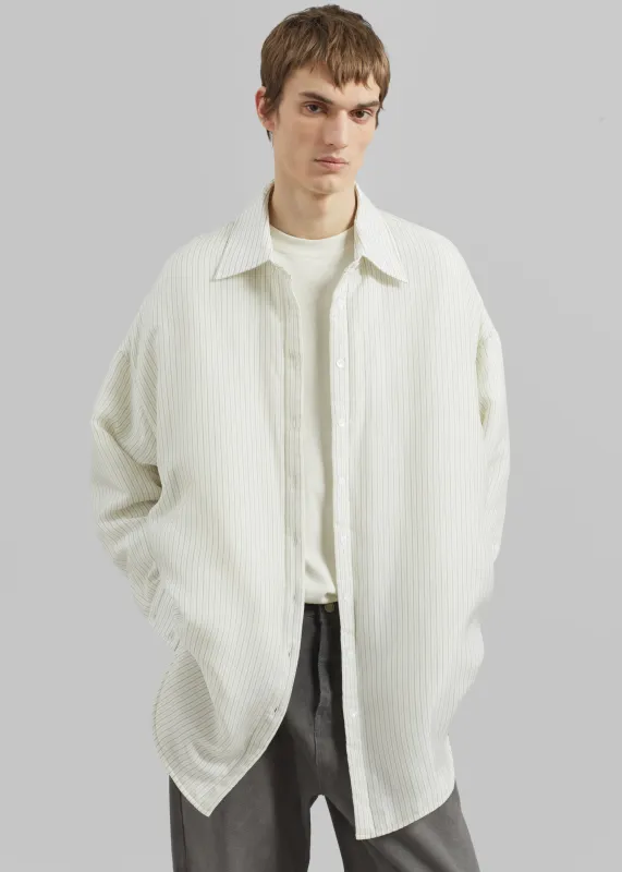 Levidi Padded Overshirt - White/Black Stripe sold by Frankie Shop