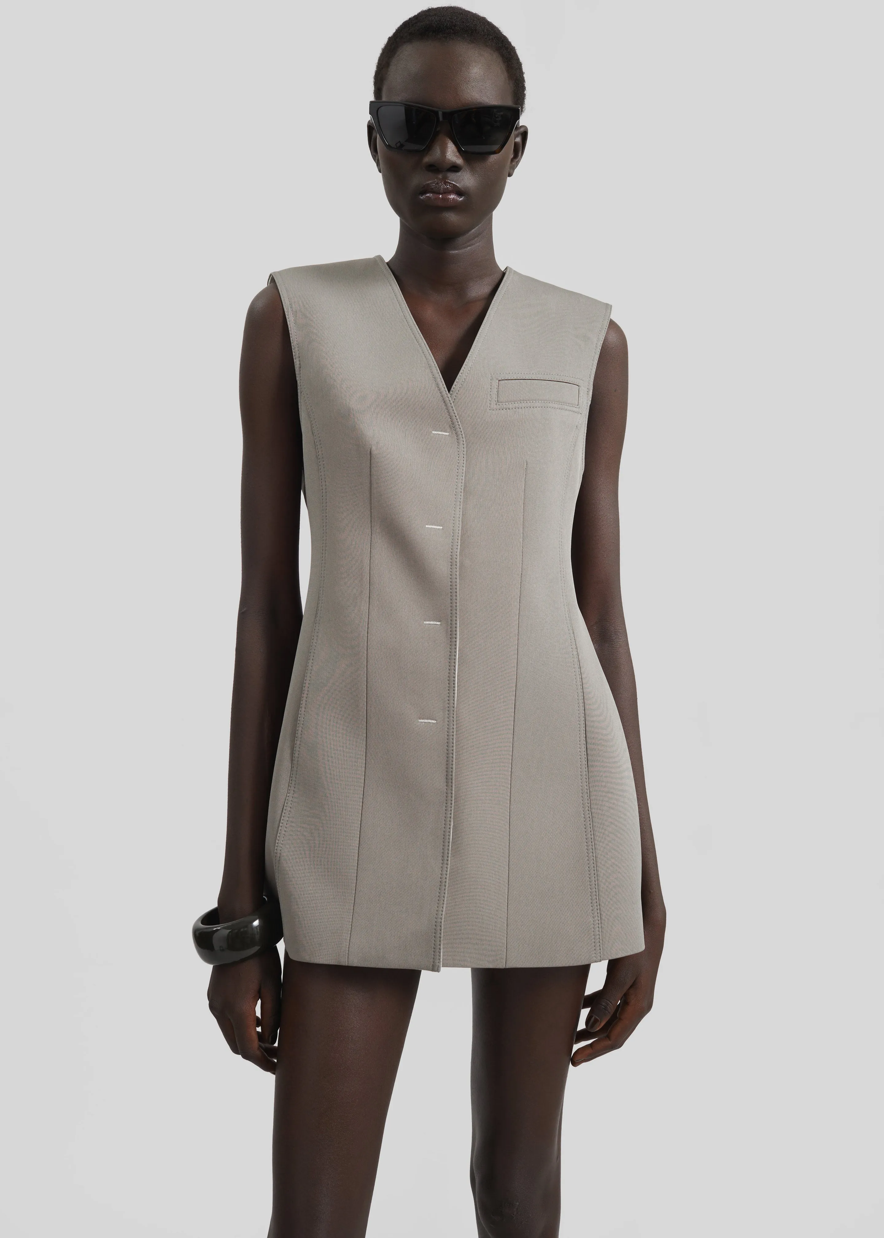 Ashbury Vest Dress - Taupe sold by Frankie Shop