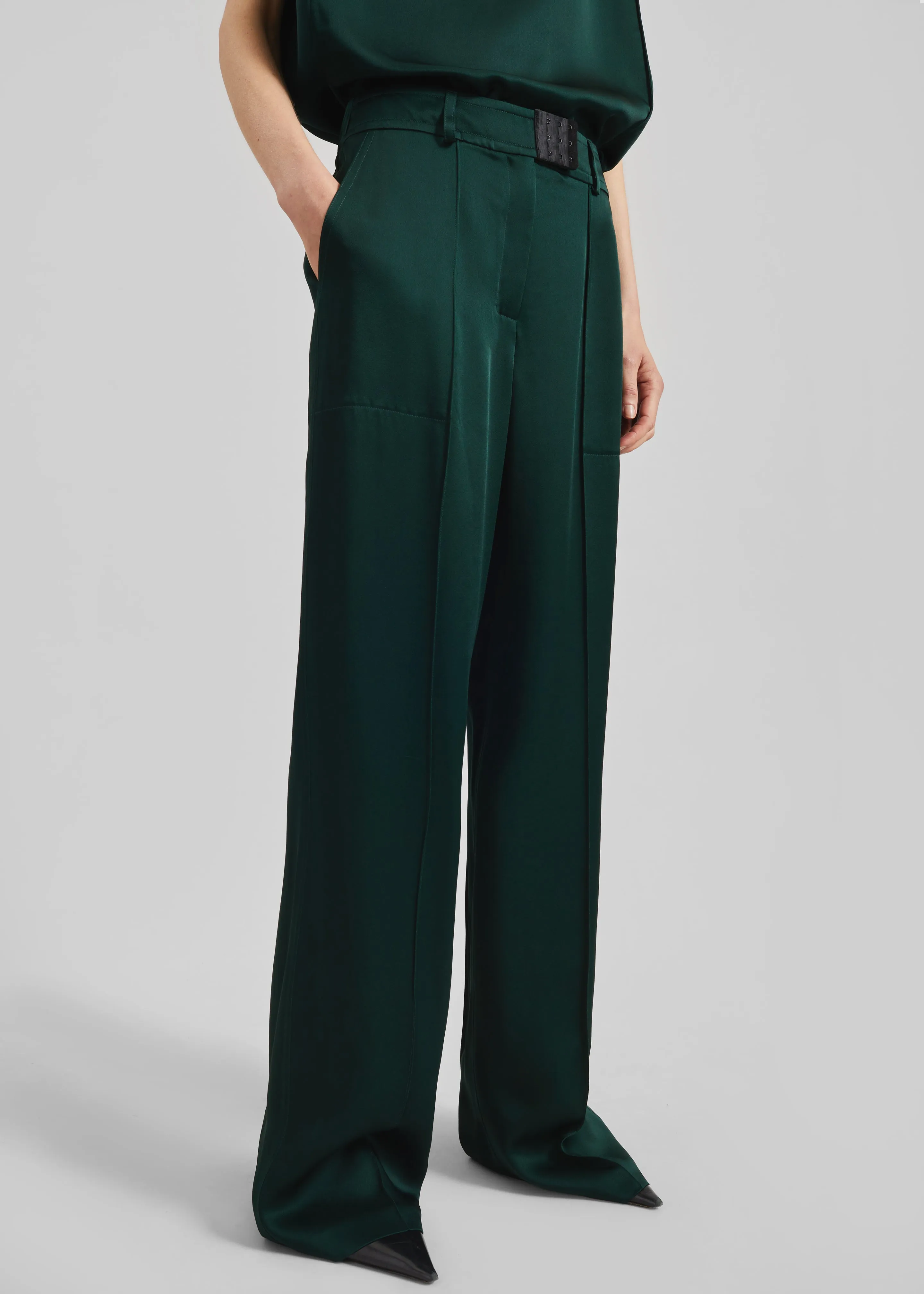 Bevza Bra Closure Trousers - Dark Green sold by Frankie Shop product image thumbnail 5