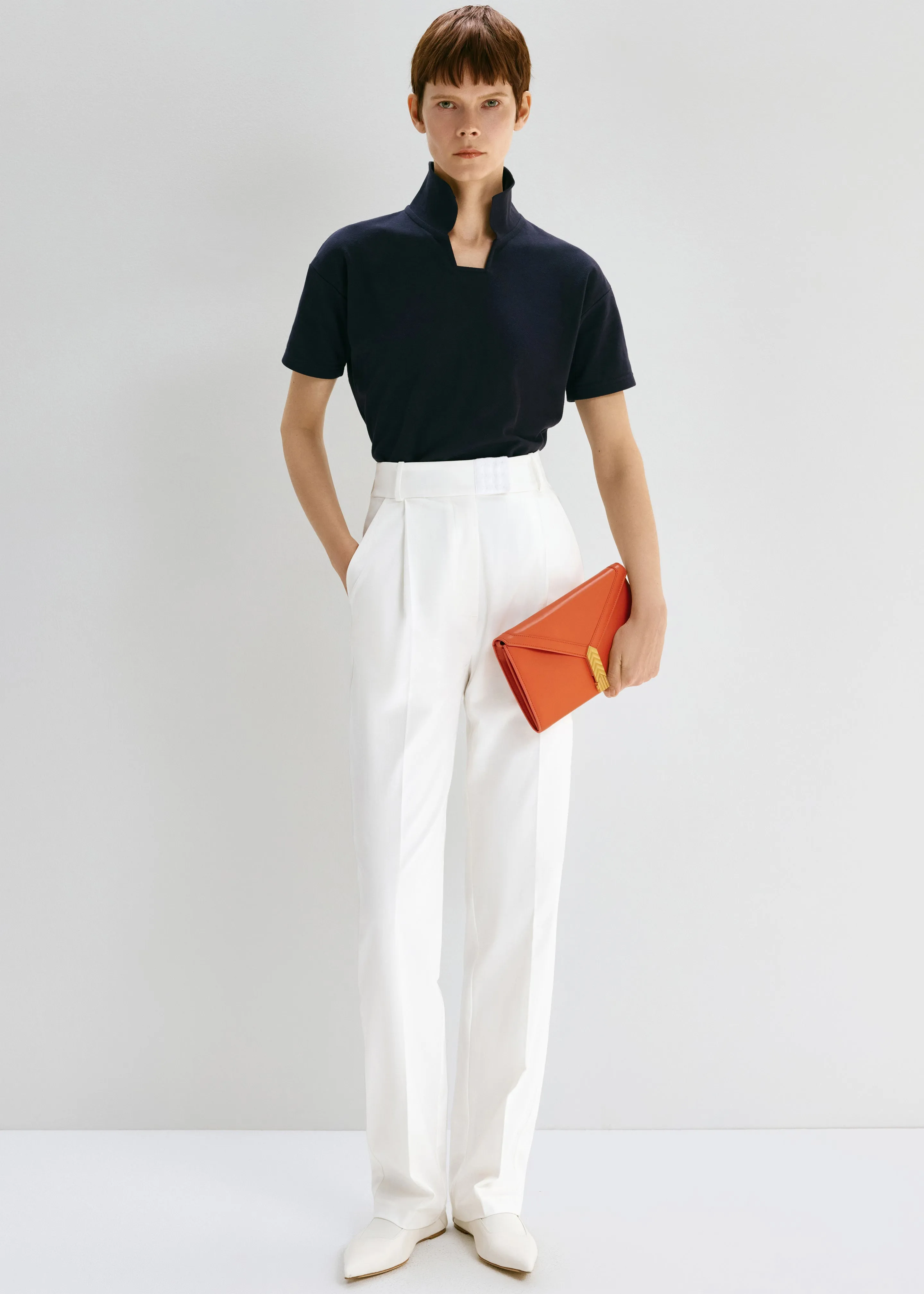 Bevza High-Waisted Trousers - White sold by Frankie Shop product image thumbnail 3