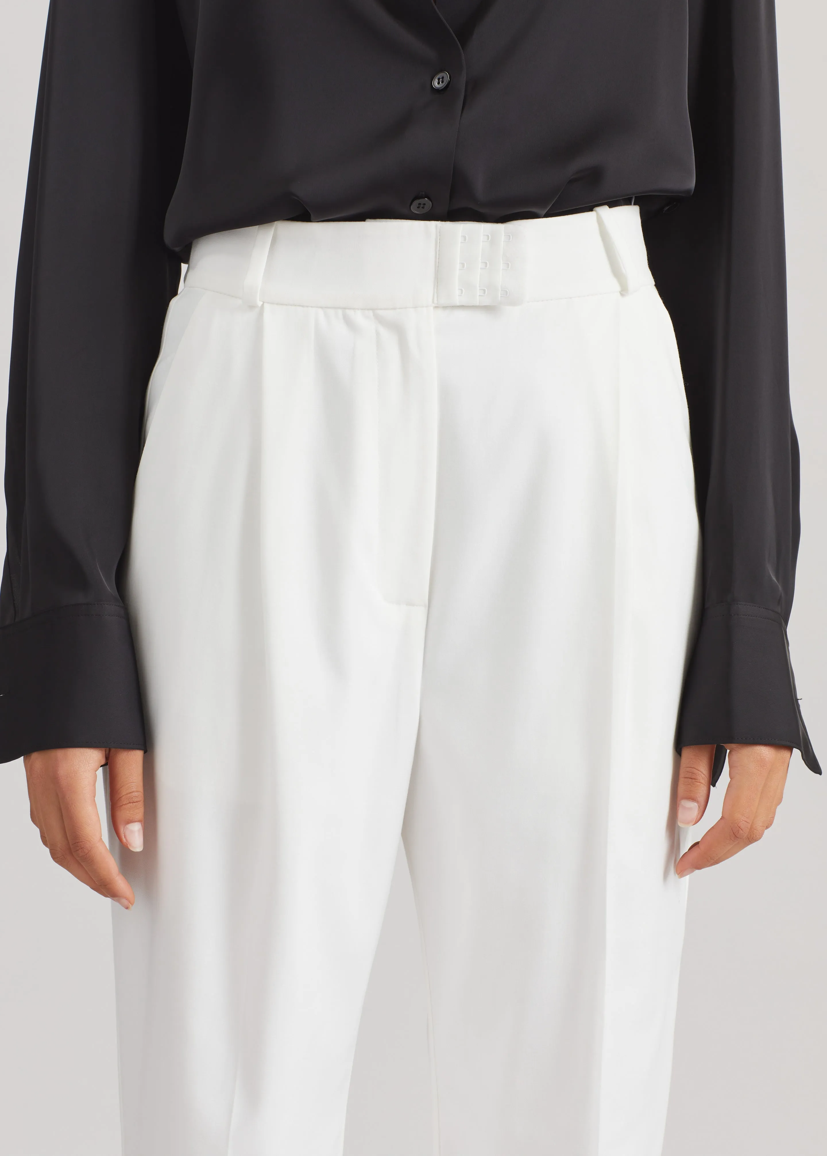 Bevza High-Waisted Trousers - White sold by Frankie Shop product image thumbnail 4