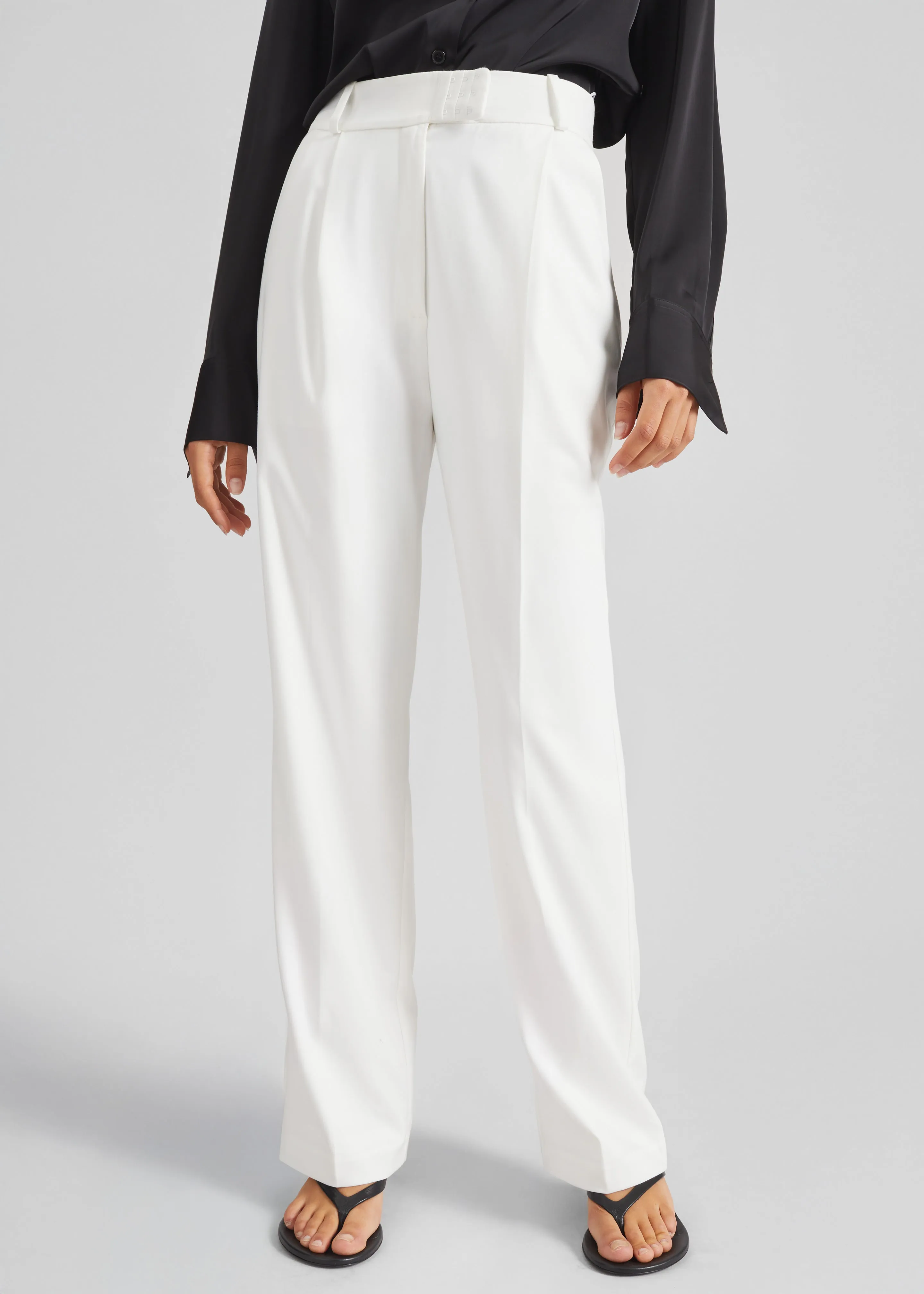 Bevza High-Waisted Trousers - White sold by Frankie Shop product image thumbnail 2