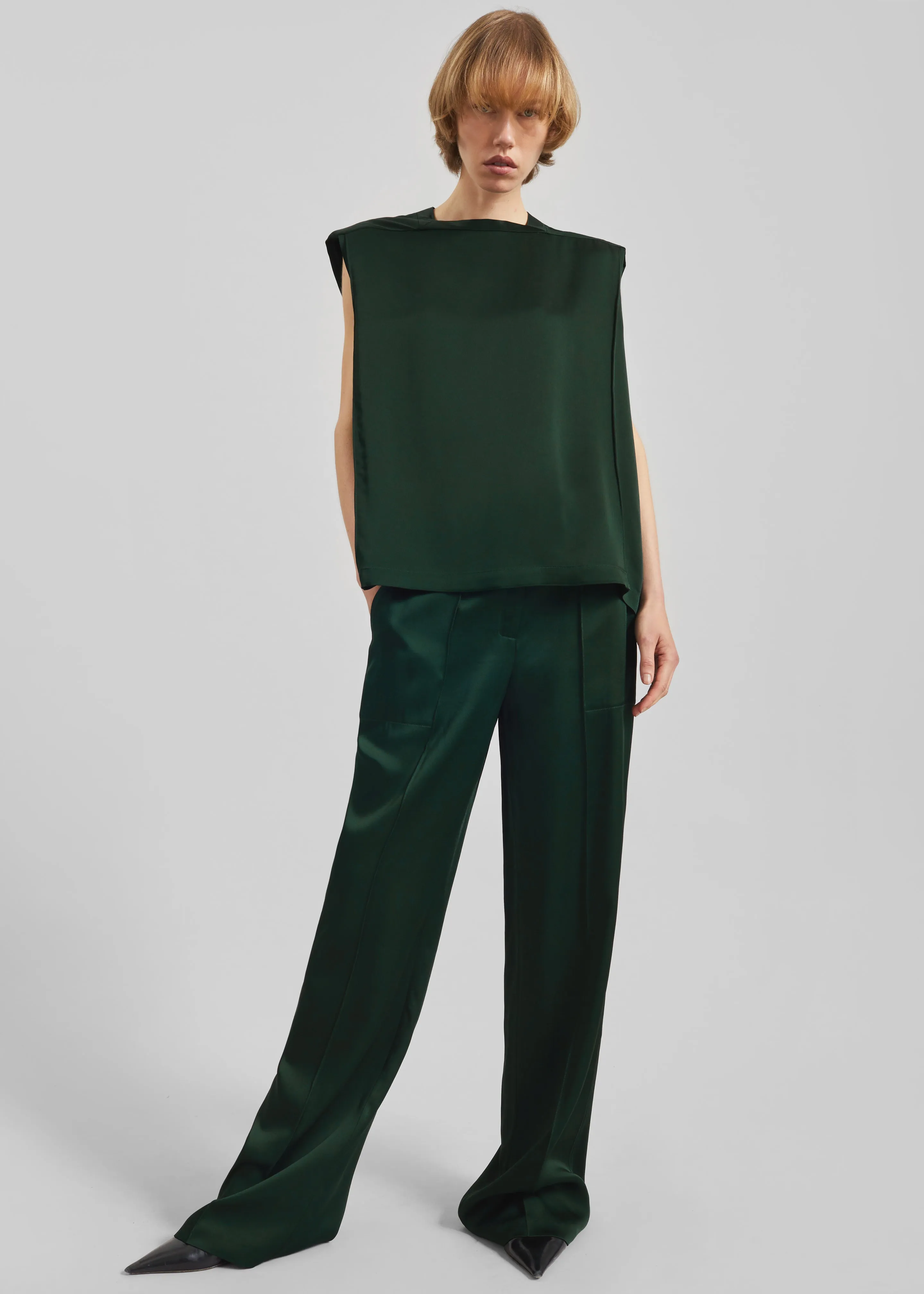 Bevza Square Neck Top - Dark Green sold by Frankie Shop product image thumbnail 5