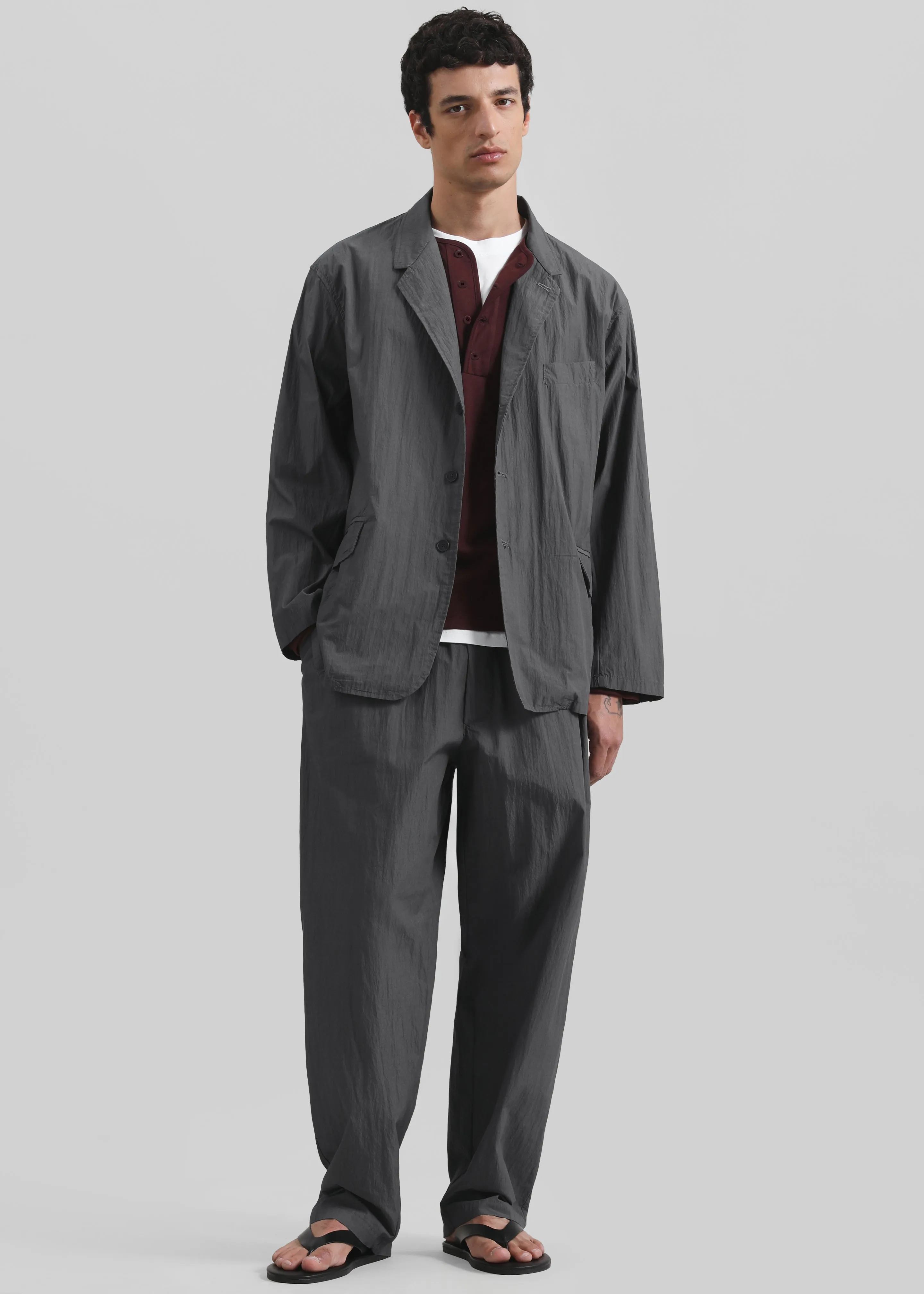 Ohio Crinkled Poplin Pants - Slate Grey sold by Frankie Shop