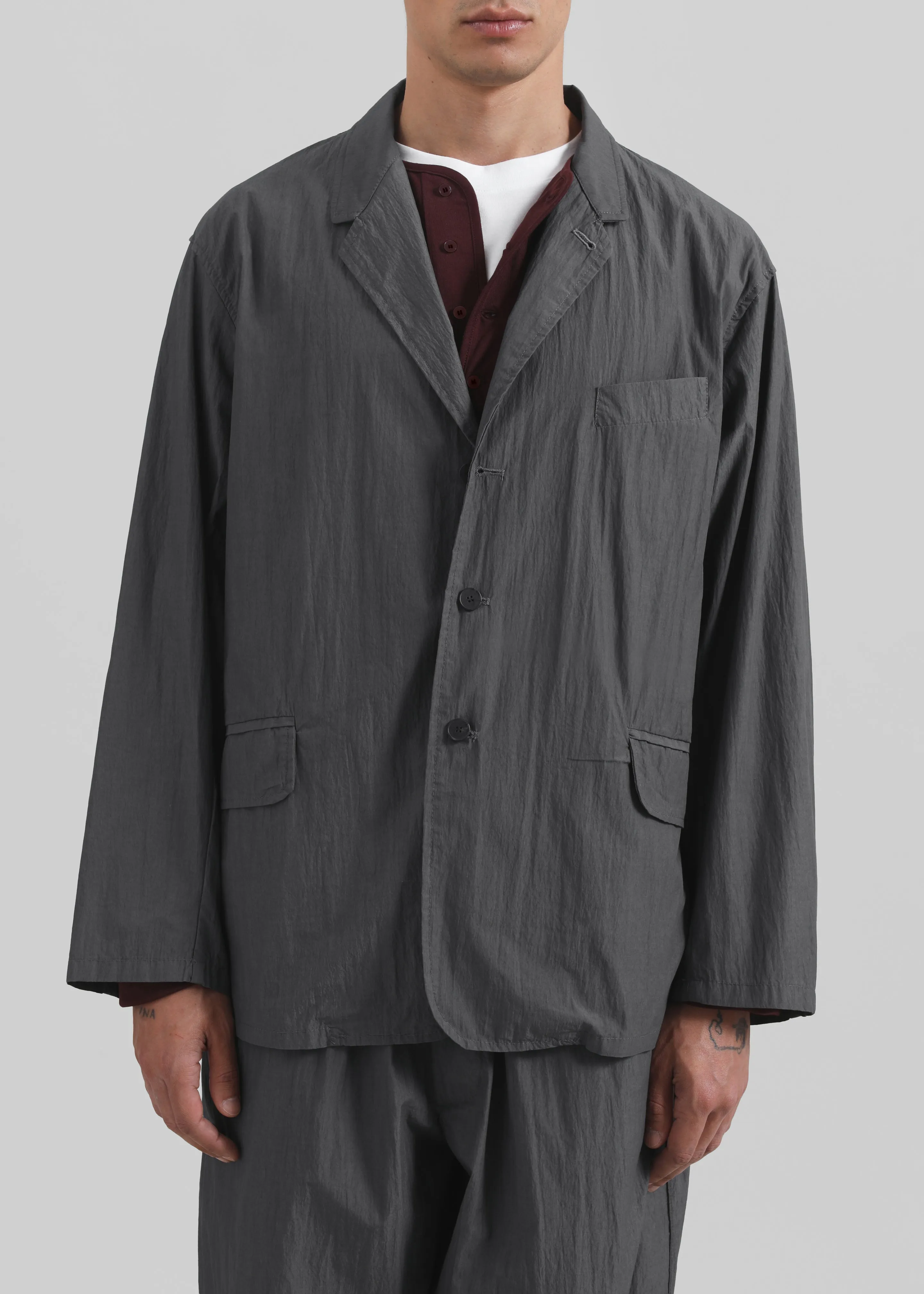 Ohio Crinkled Poplin Blazer - Slate Grey sold by Frankie Shop product image thumbnail 5