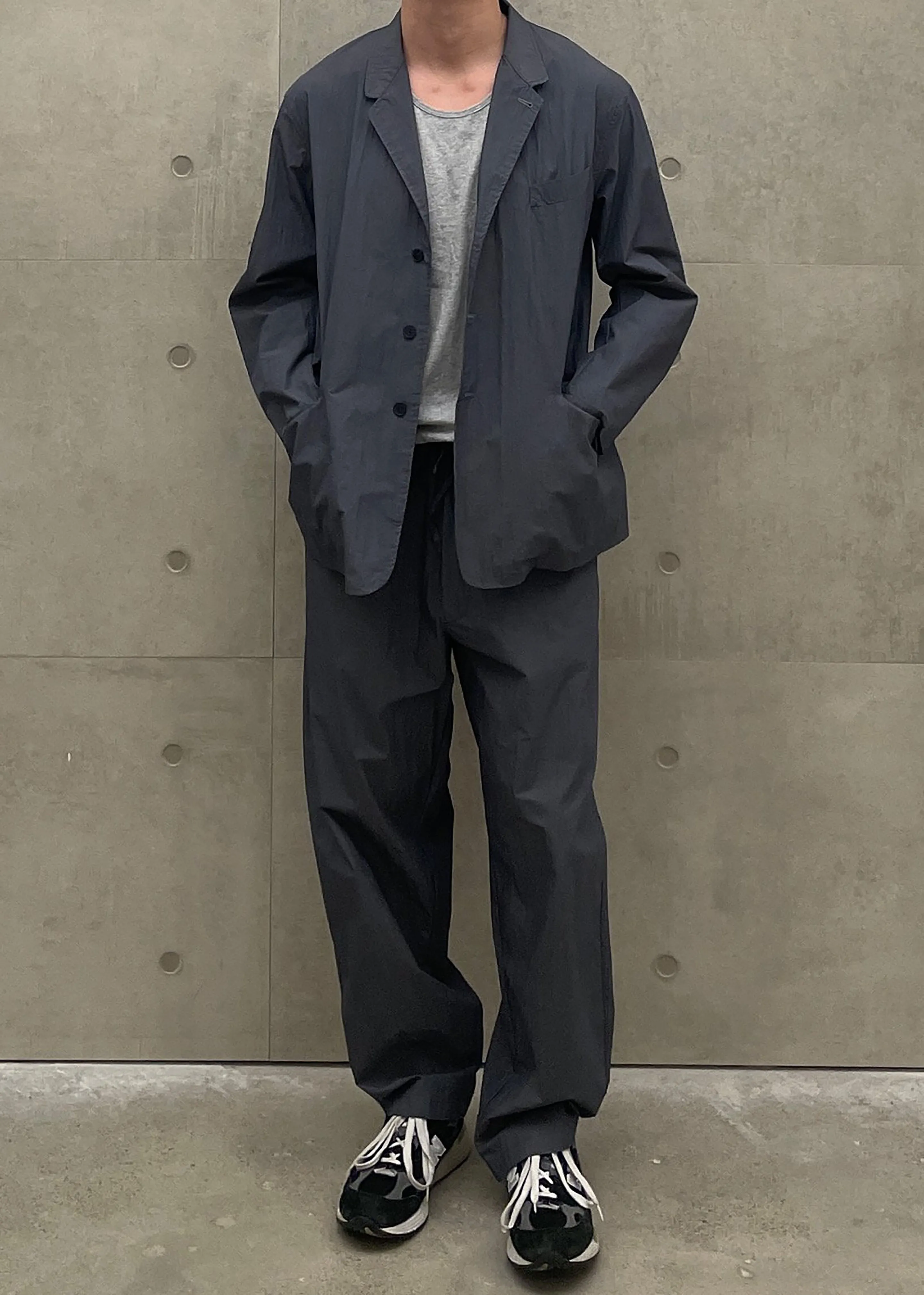 Ohio Crinkled Poplin Blazer - Slate Grey sold by Frankie Shop