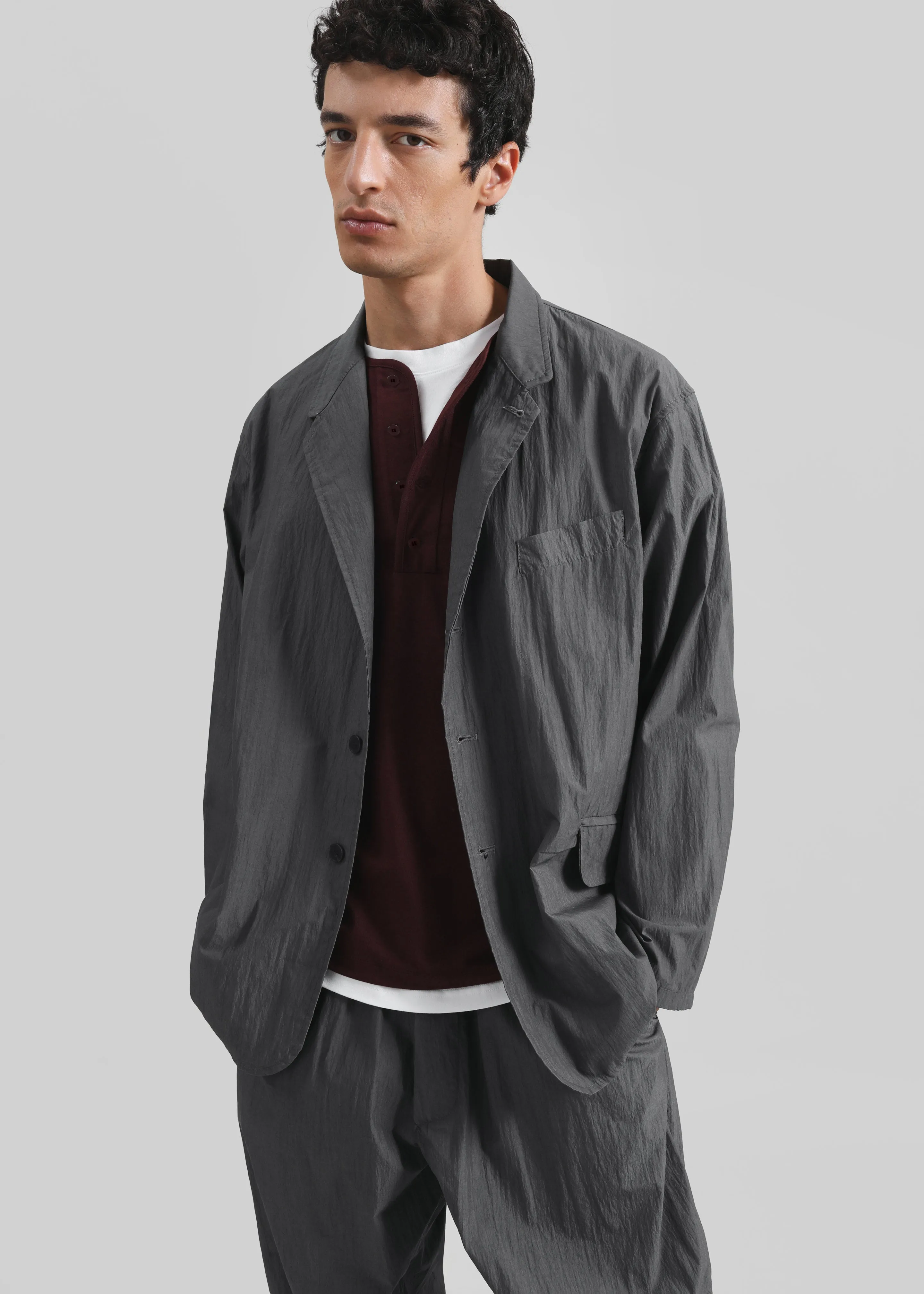 Ohio Crinkled Poplin Blazer - Slate Grey sold by Frankie Shop product image thumbnail 2