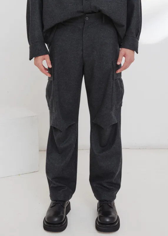 Darkpark Saint - Cargo Wool Pants - Dark Grey Melange sold by Frankie Shop