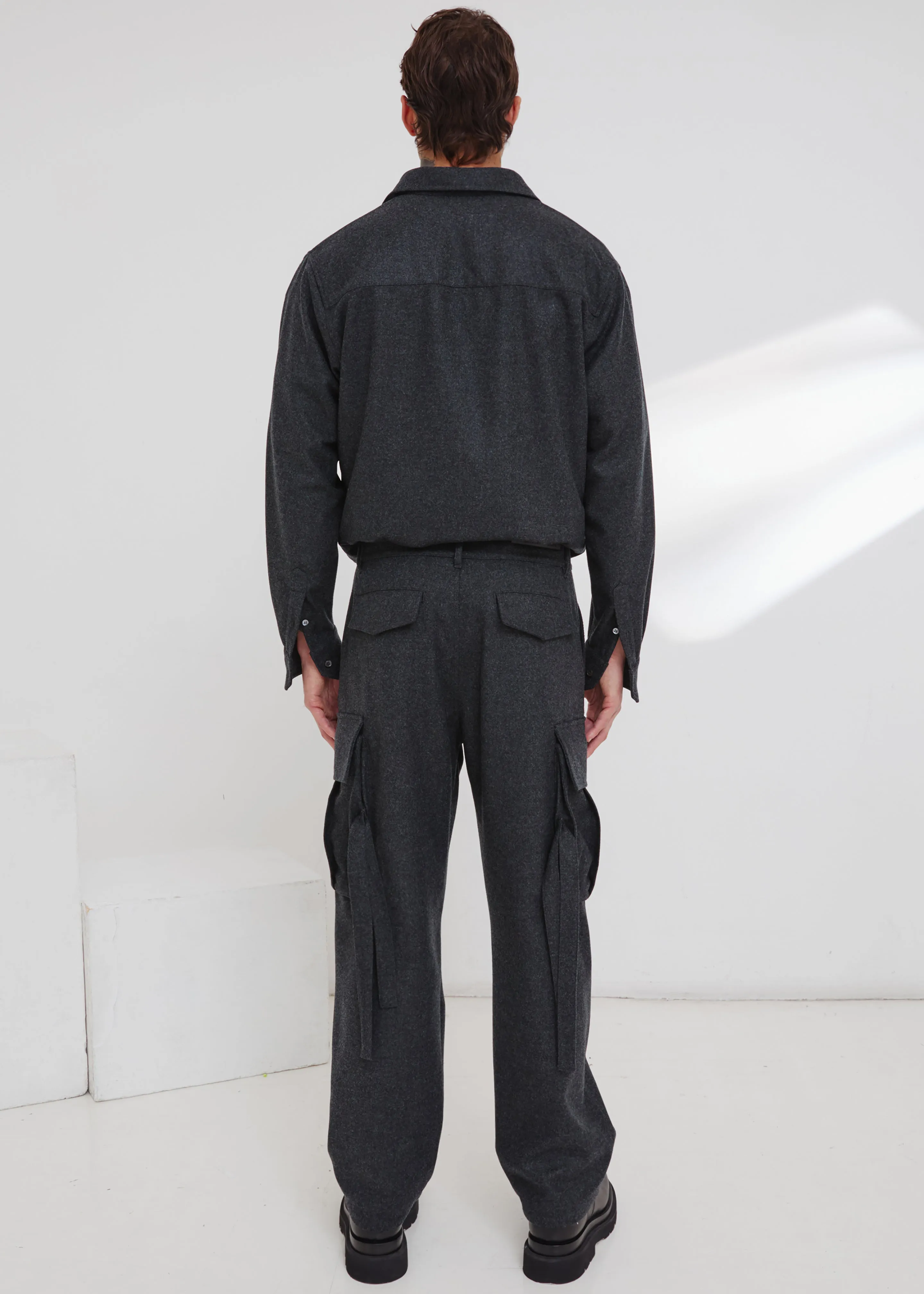 Darkpark Saint - Cargo Wool Pants - Dark Grey Melange sold by Frankie Shop product image thumbnail 5