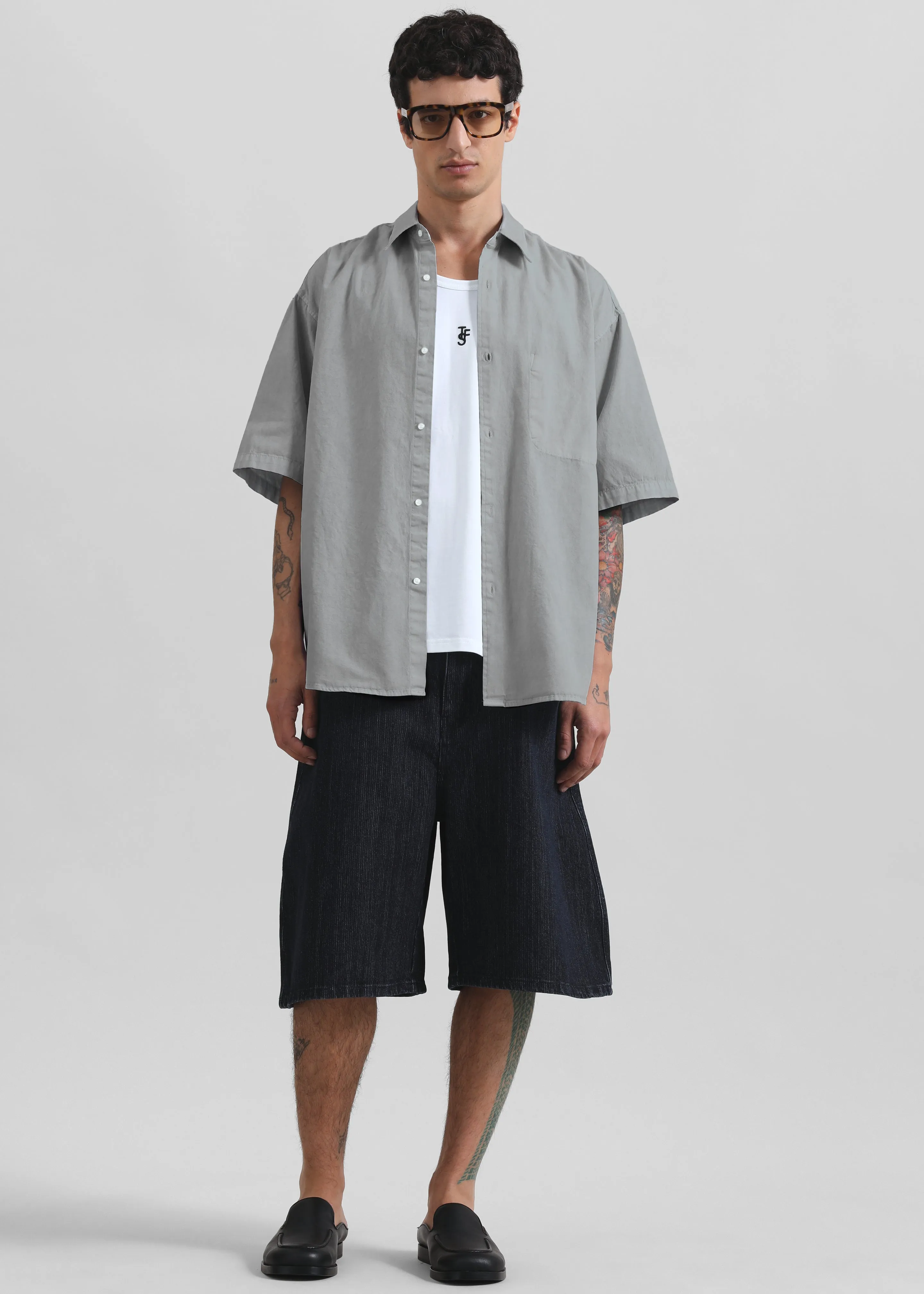 Havre Button Down Shirt - Light Grey sold by Frankie Shop