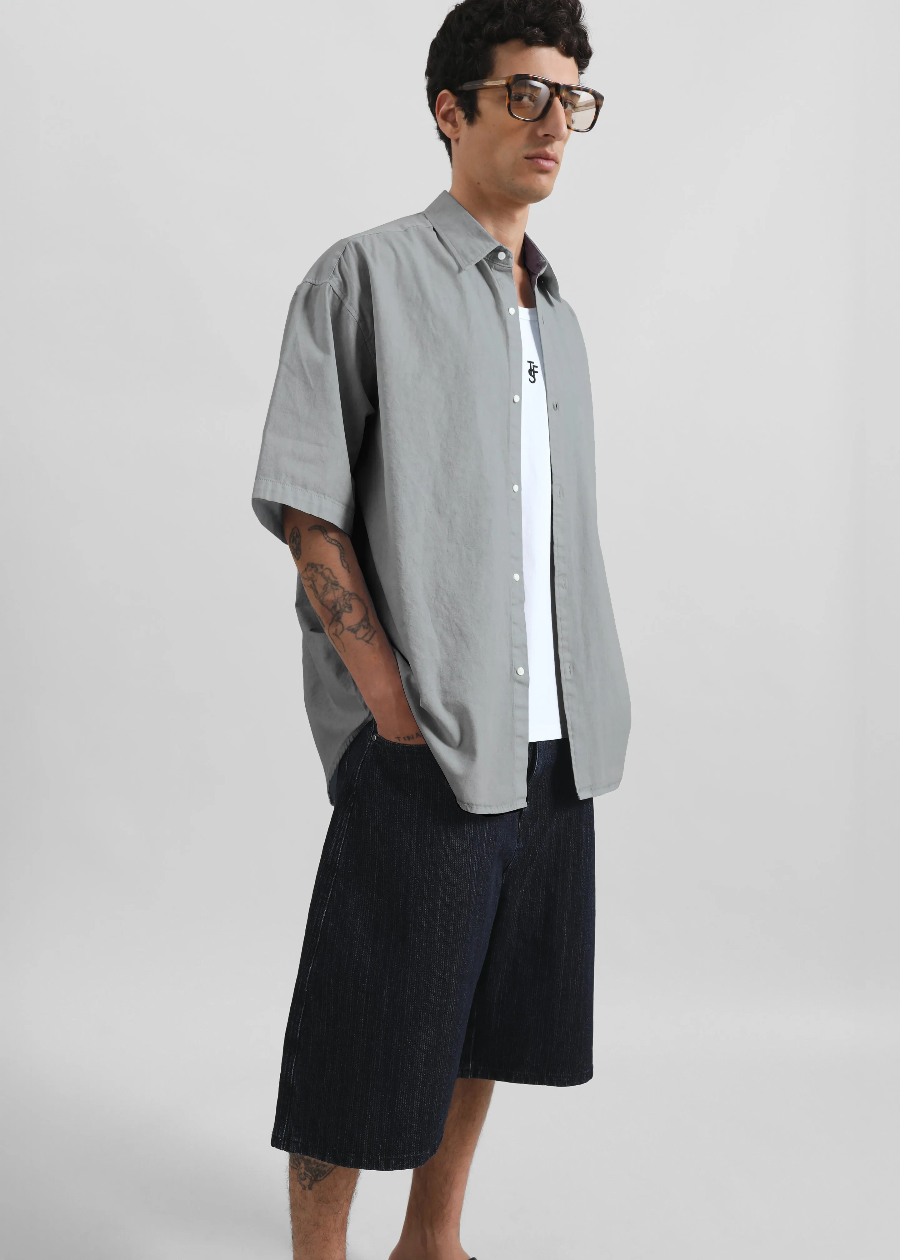 Havre Button Down Shirt - Light Grey sold by Frankie Shop product image thumbnail 4
