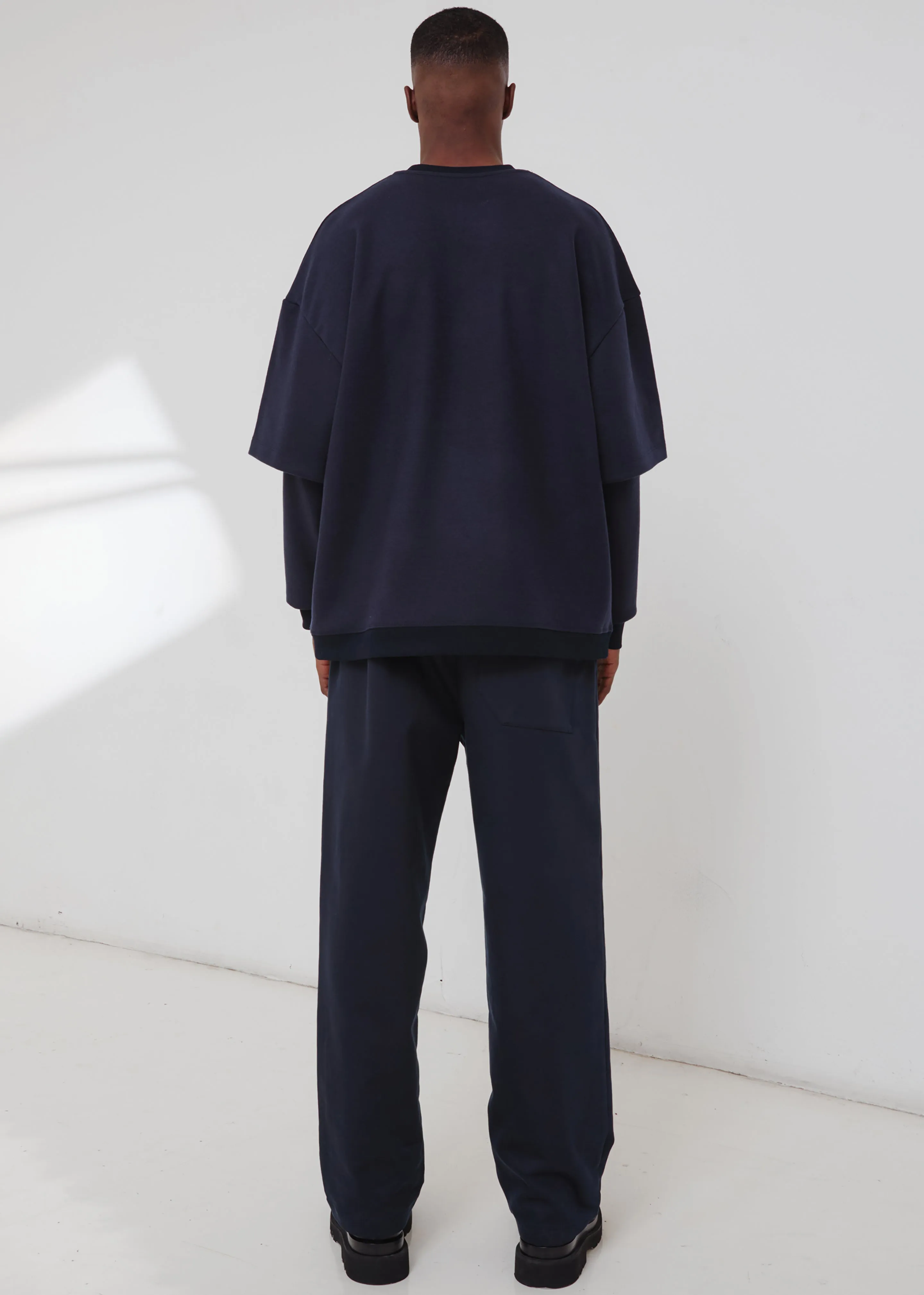 Darkpark Troy - Wool Double Sleeve Tee - Blue Navy sold by Frankie Shop product image thumbnail 4