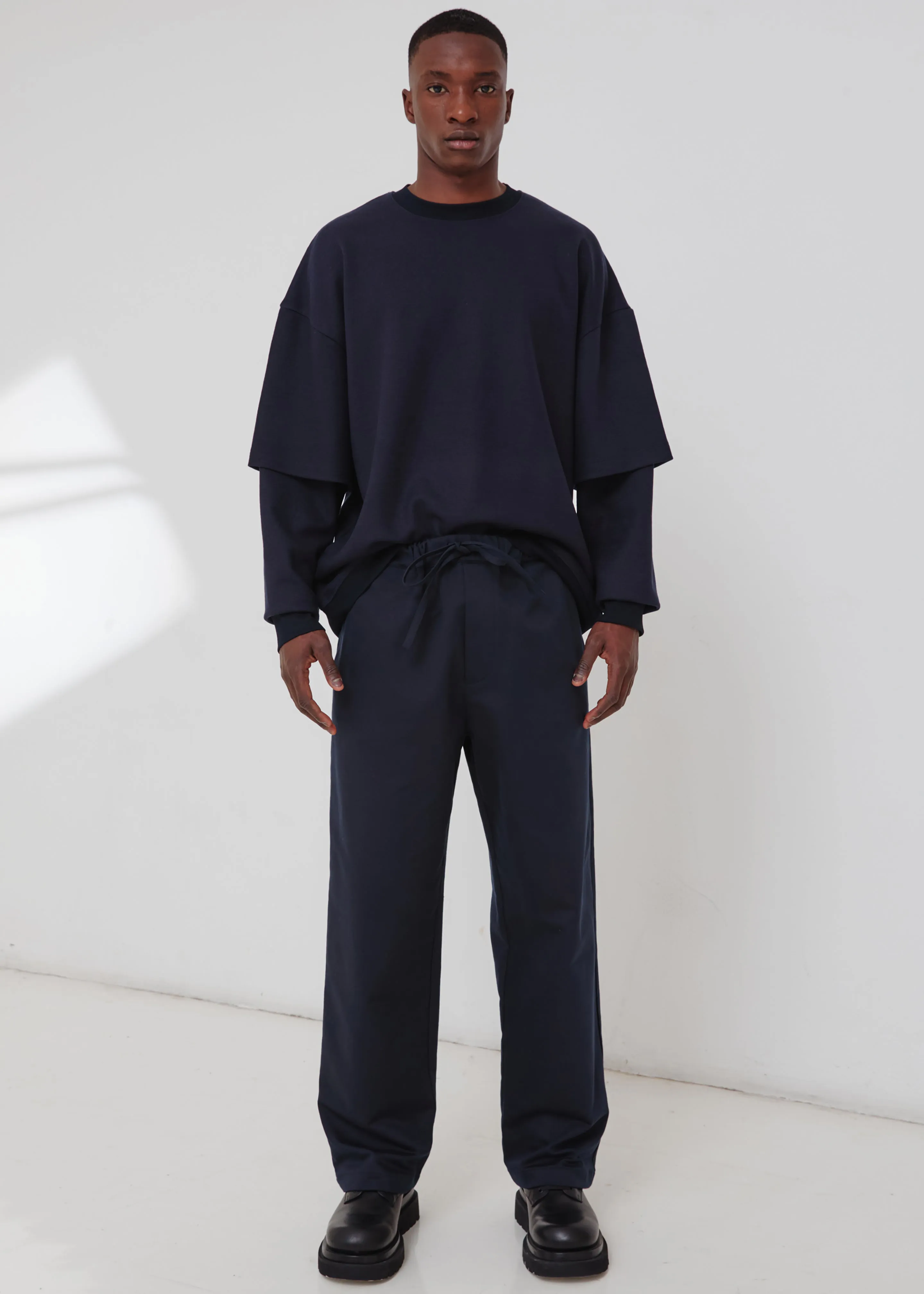 Darkpark Troy - Wool Double Sleeve Tee - Blue Navy sold by Frankie Shop product image thumbnail 3