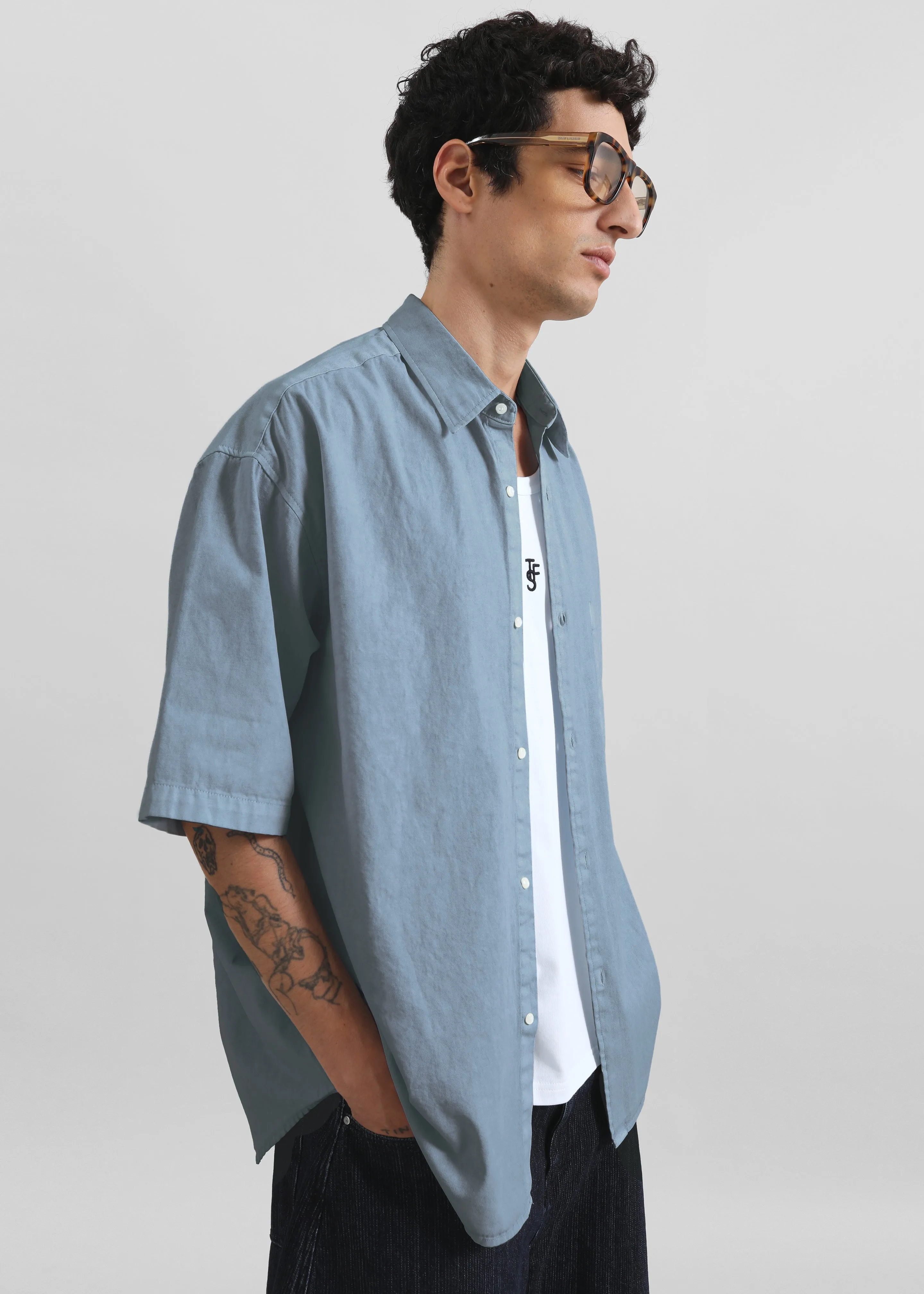 Havre Button Down Shirt - Blue sold by Frankie Shop