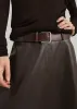 Savil Leather Midi Skirt - Dark Brown sold by Frankie Shop