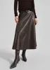 Savil Leather Midi Skirt - Dark Brown sold by Frankie Shop