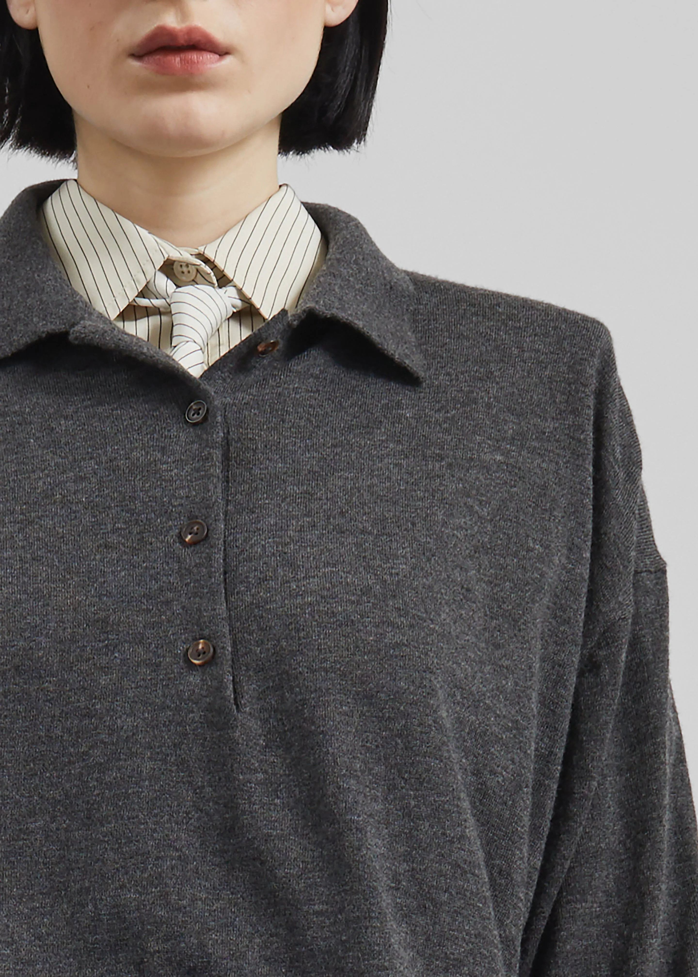 Croydon Padded Knit Polo - Grey sold by Frankie Shop product image thumbnail 4