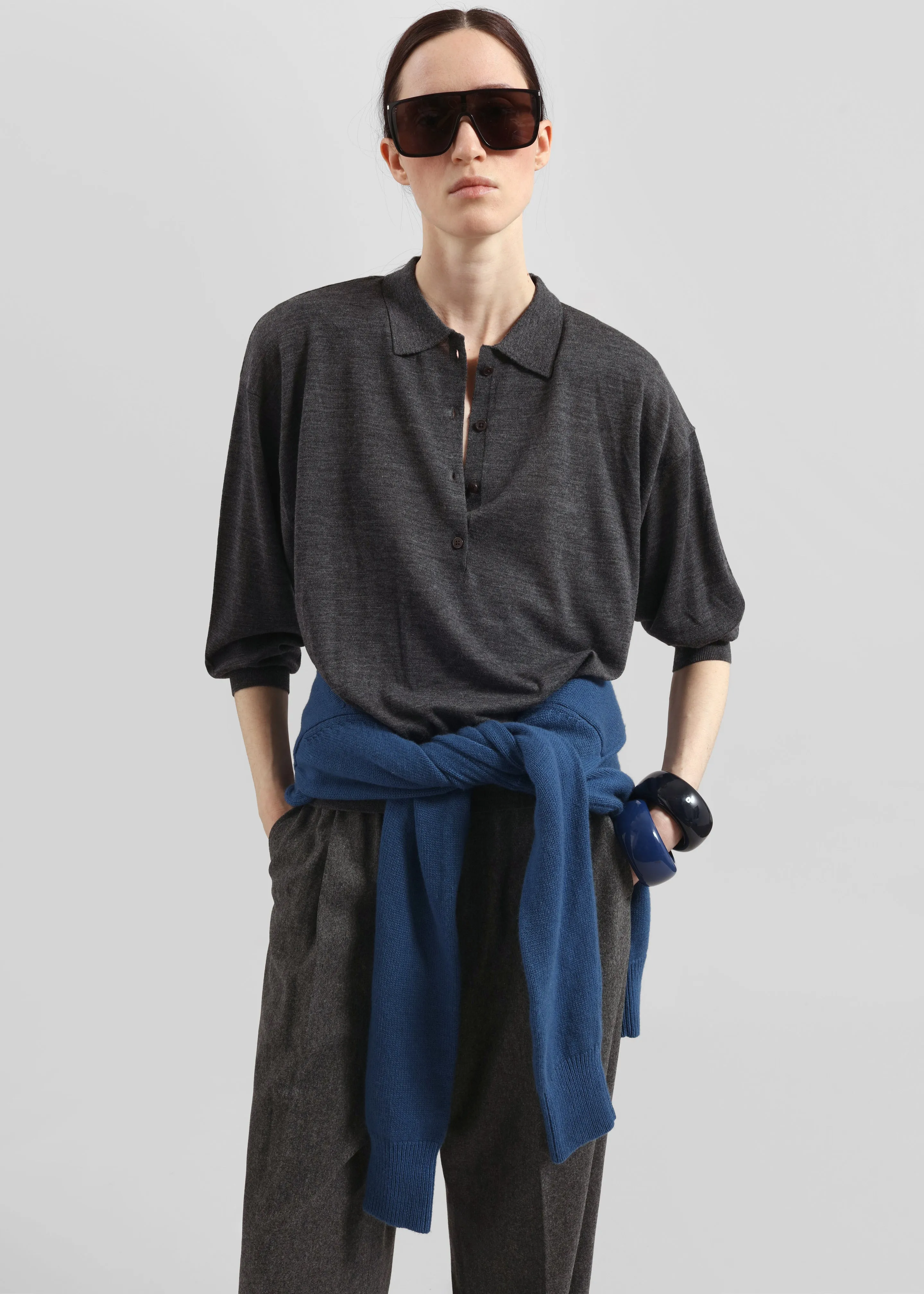 Croydon Padded Knit Polo - Grey sold by Frankie Shop product image thumbnail 3