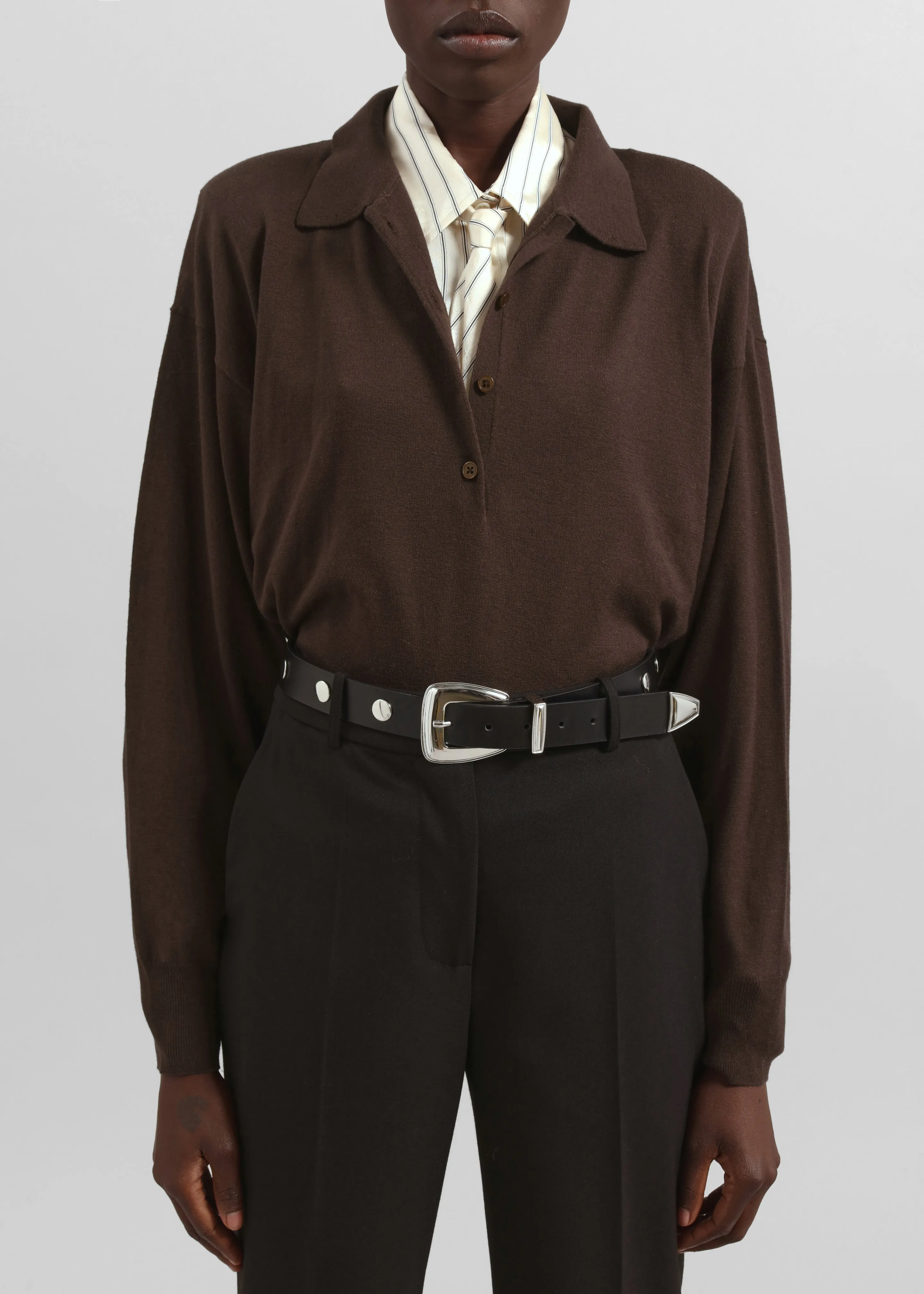 Croydon Padded Knit Polo - Brown sold by Frankie Shop product image thumbnail 2