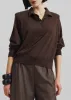Croydon Padded Knit Polo - Brown sold by Frankie Shop