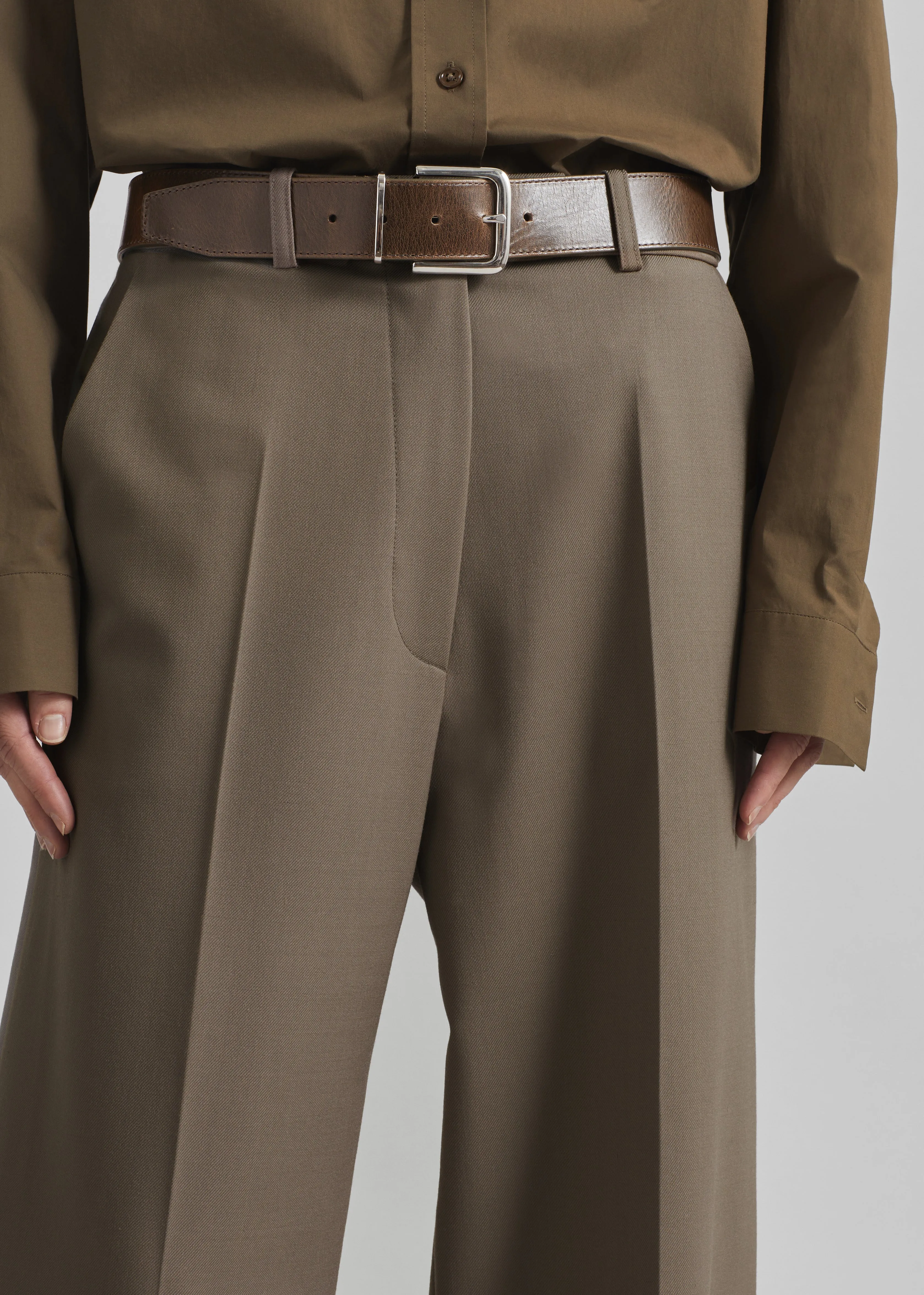Doyer Pleated Trousers - Moss Green sold by Frankie Shop product image thumbnail 4