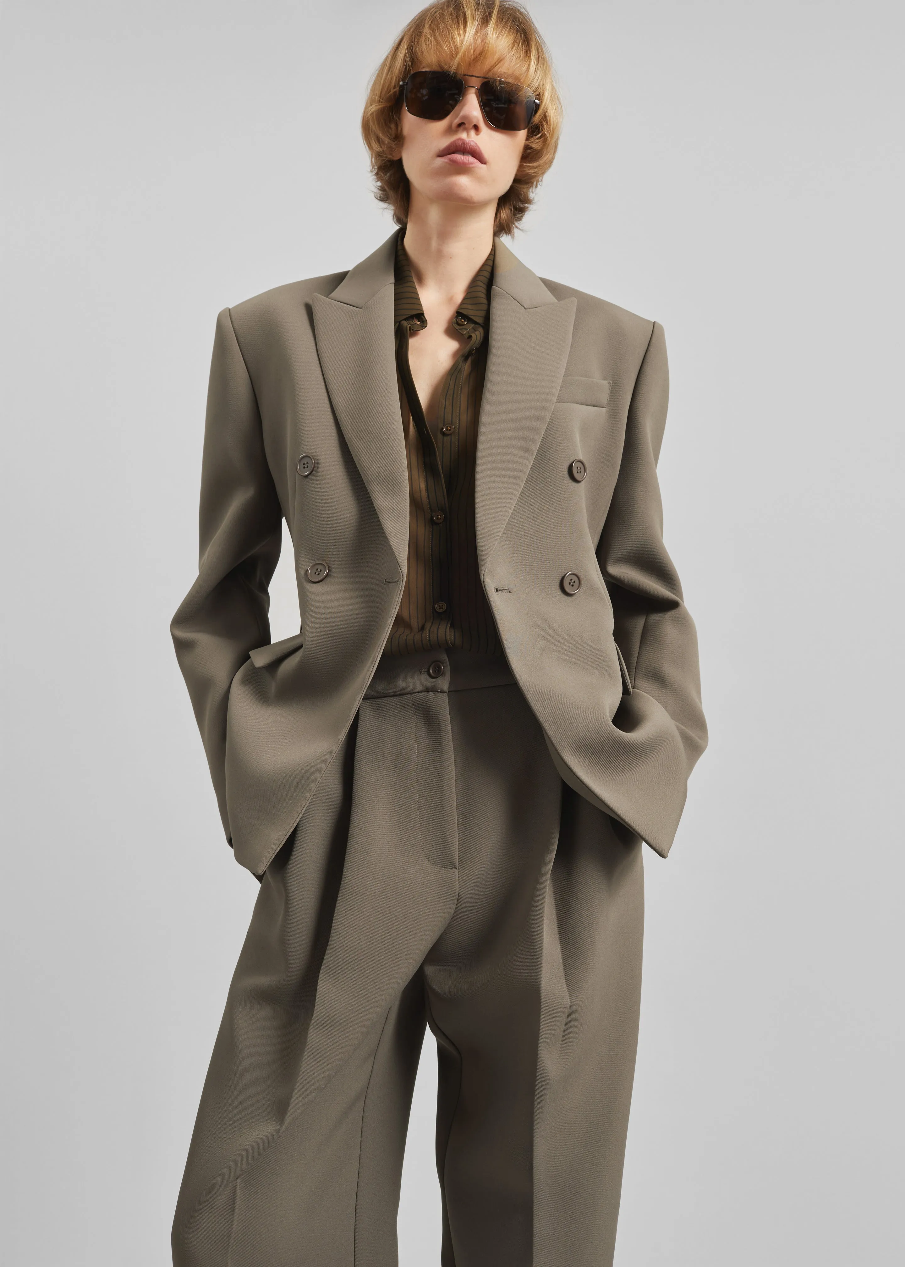 Doyer Pleated Trousers - Moss Green sold by Frankie Shop product image thumbnail 5