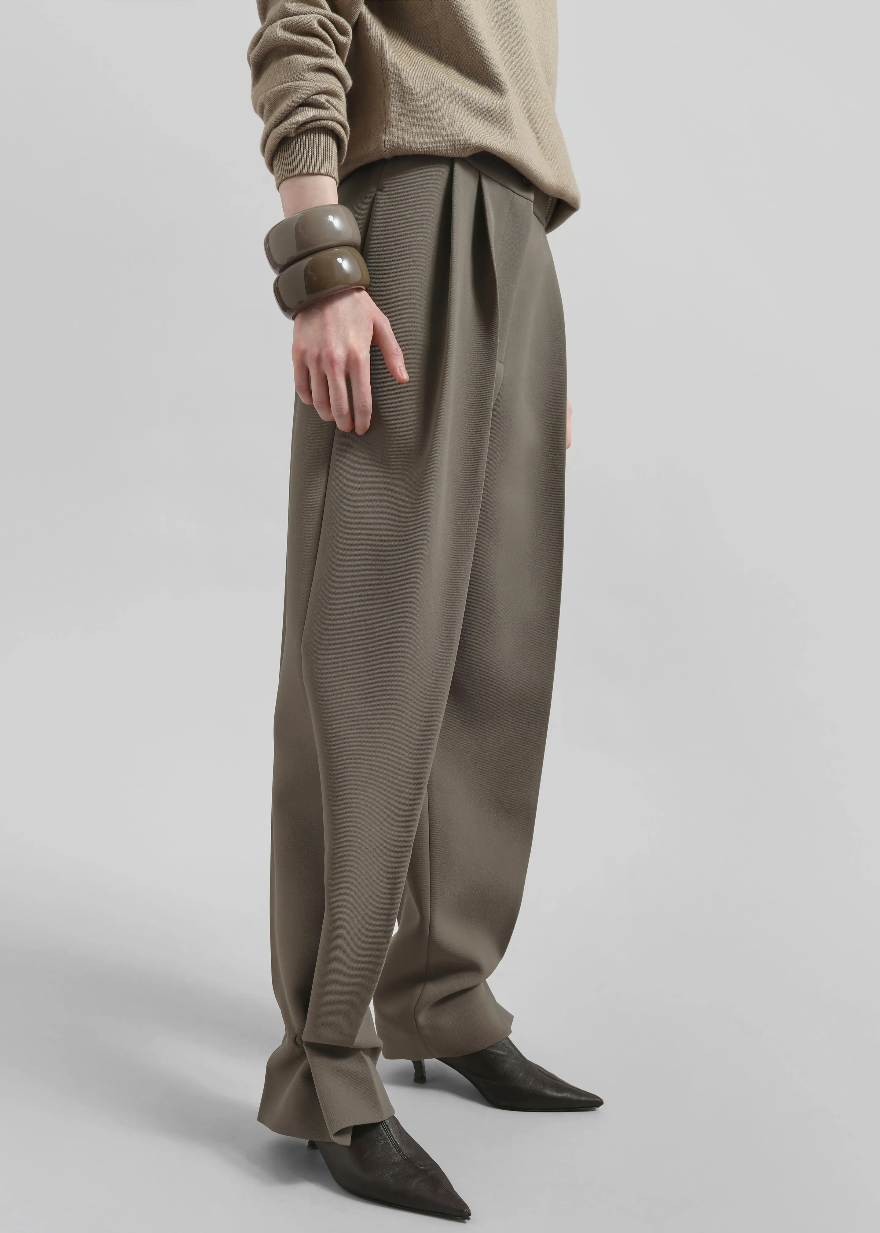 Doyer Pleated Trousers - Moss Green sold by Frankie Shop product image thumbnail 2