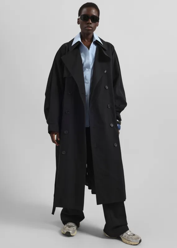 Mavis Oversized Trench - Black sold by Frankie Shop