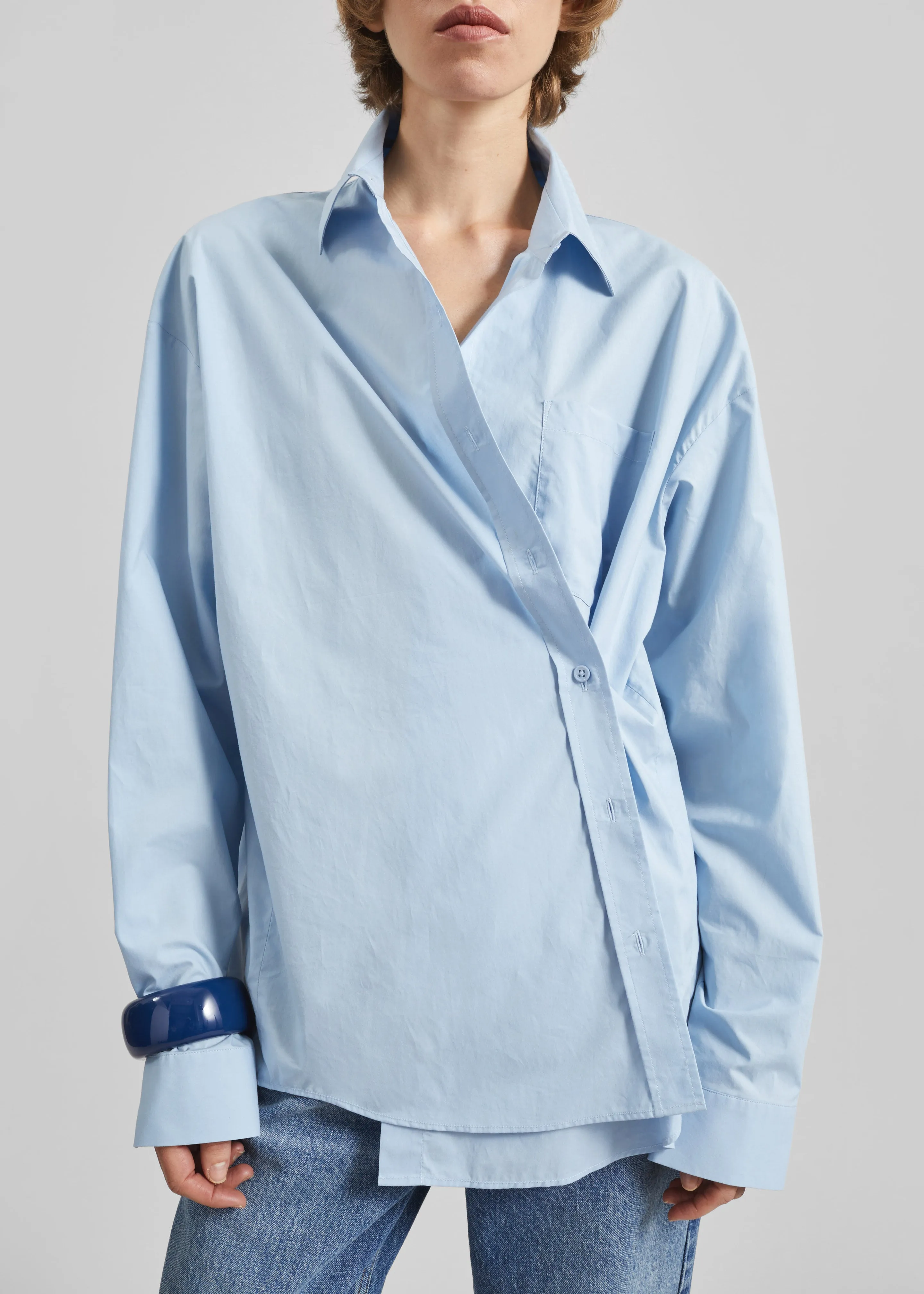 Ornella Side Button-Up Shirt - Light Blue sold by Frankie Shop product image thumbnail 4