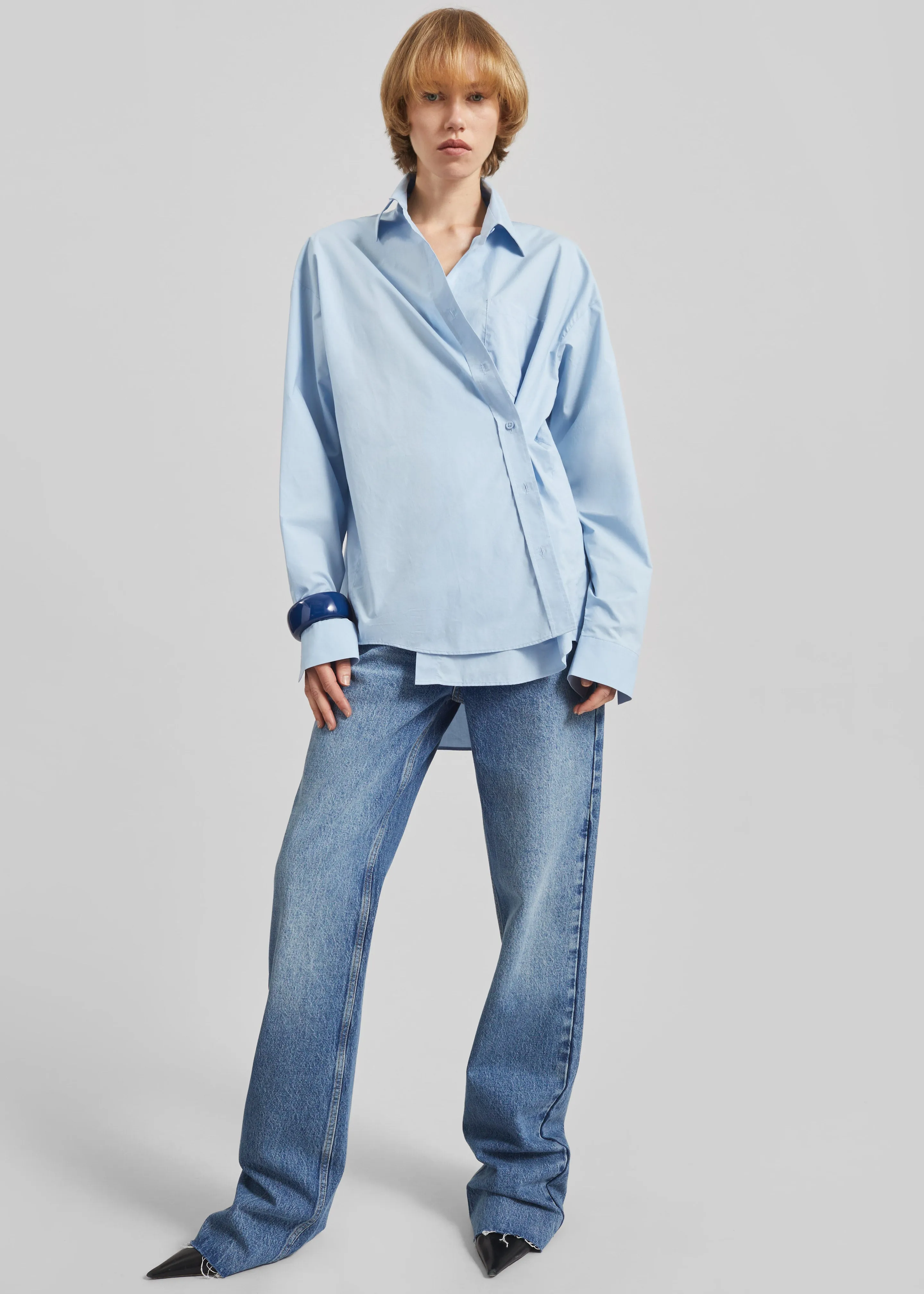 Ornella Side Button-Up Shirt - Light Blue sold by Frankie Shop product image thumbnail 3
