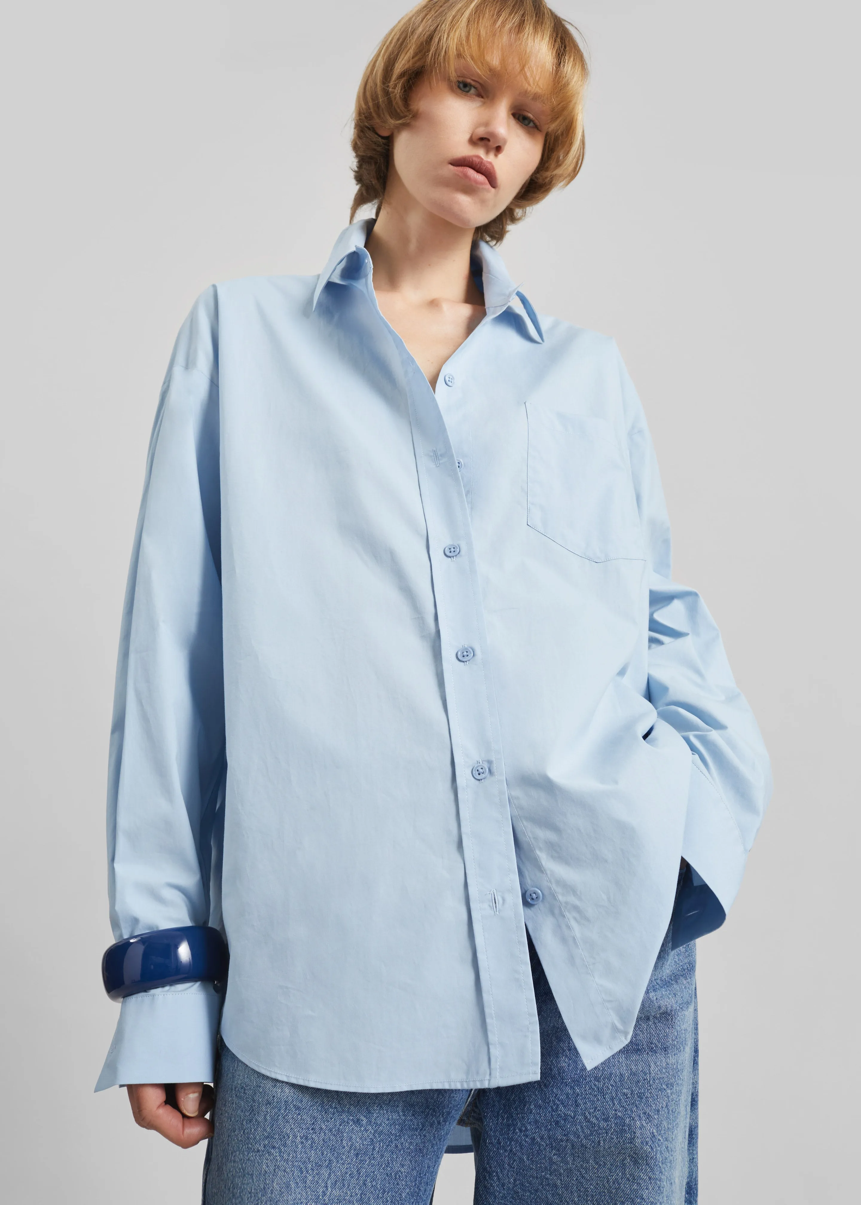 Ornella Side Button-Up Shirt - Light Blue sold by Frankie Shop product image thumbnail 5