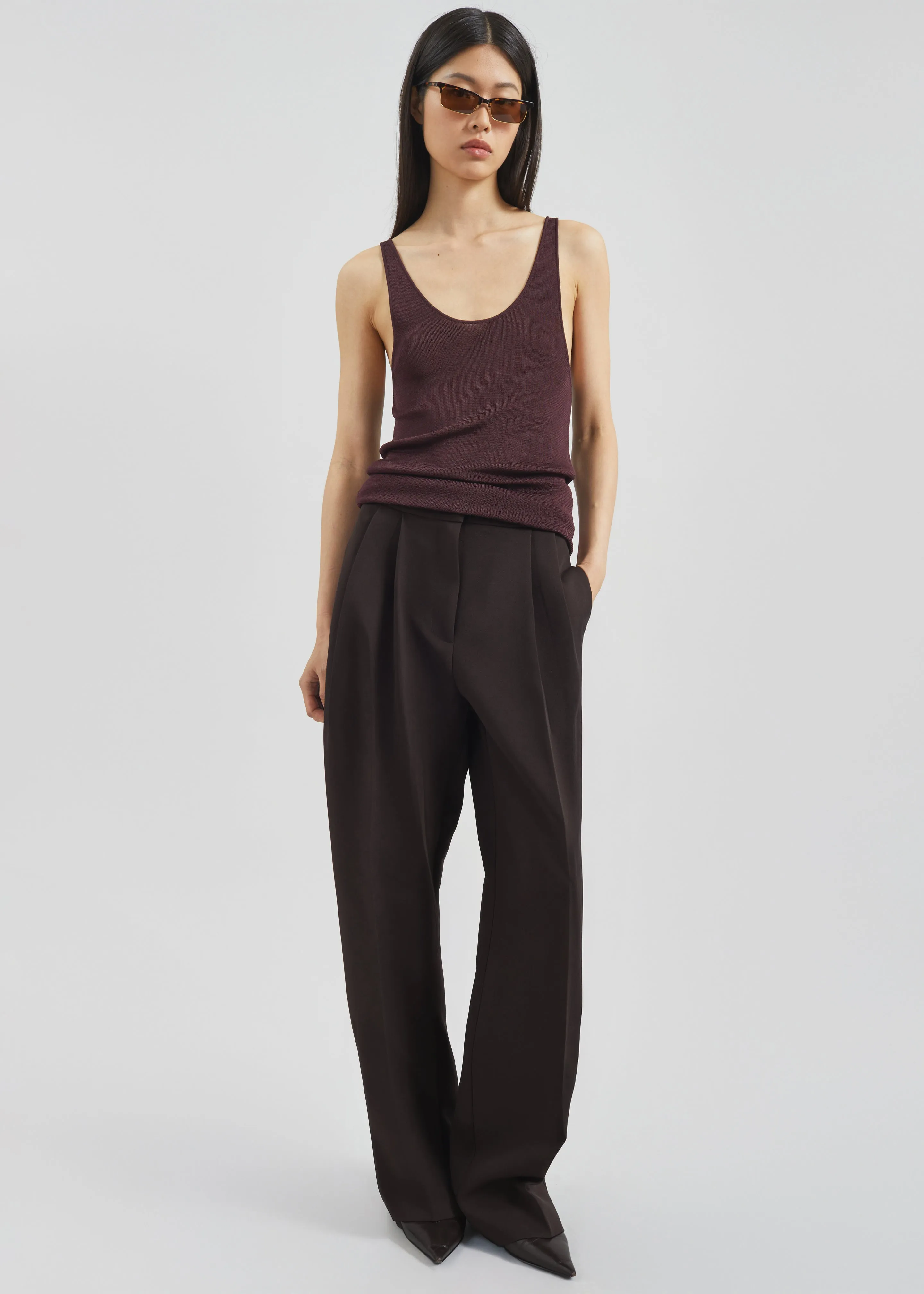 Doyer Pleated Trousers - Brown sold by Frankie Shop product image thumbnail 2